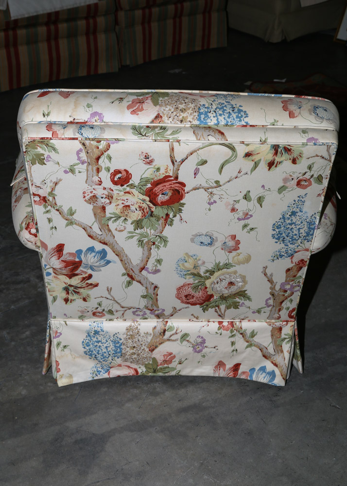 Rolled Arm Club Chair with English Chintz Upholstery