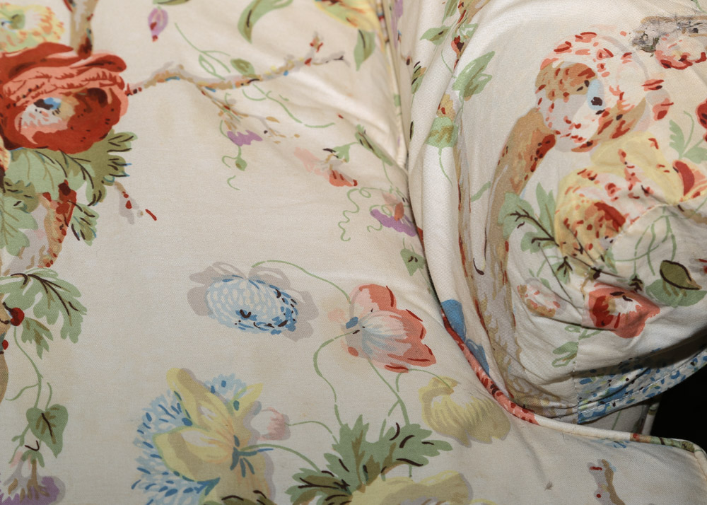 Rolled Arm Club Chair with English Chintz Upholstery