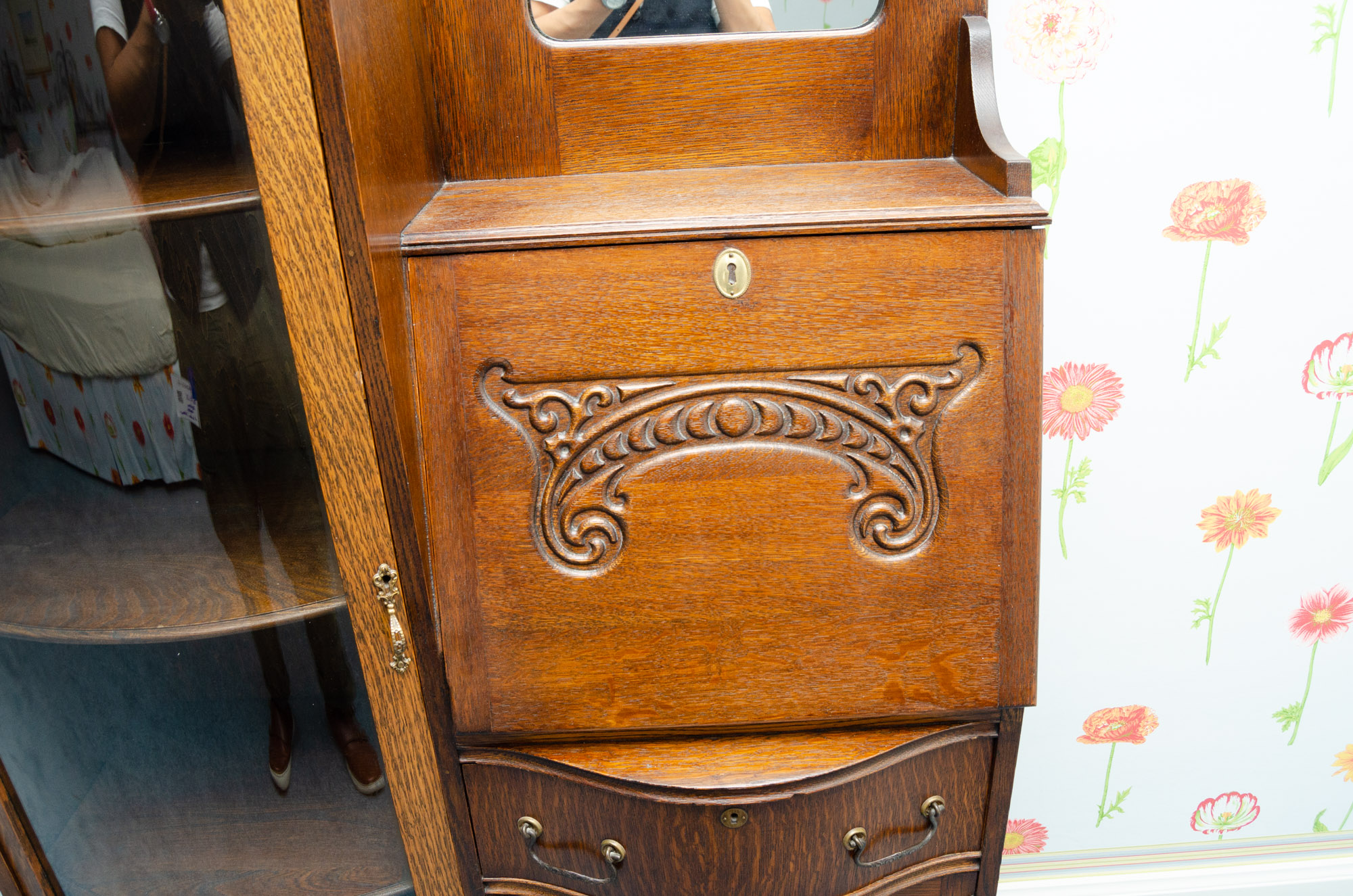 Antique Side-by-Side Bookcase Secretary