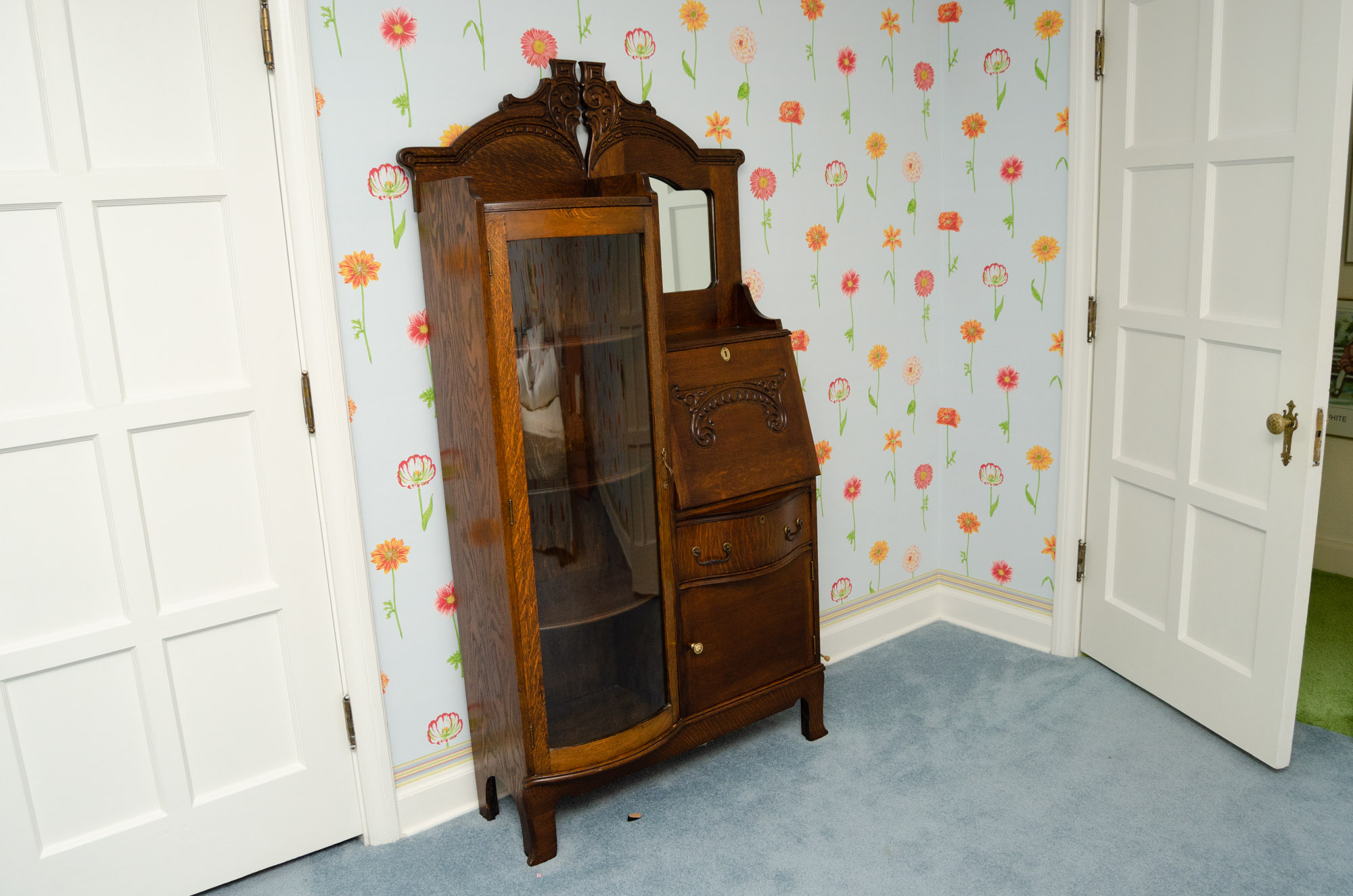Antique Side-by-Side Bookcase Secretary