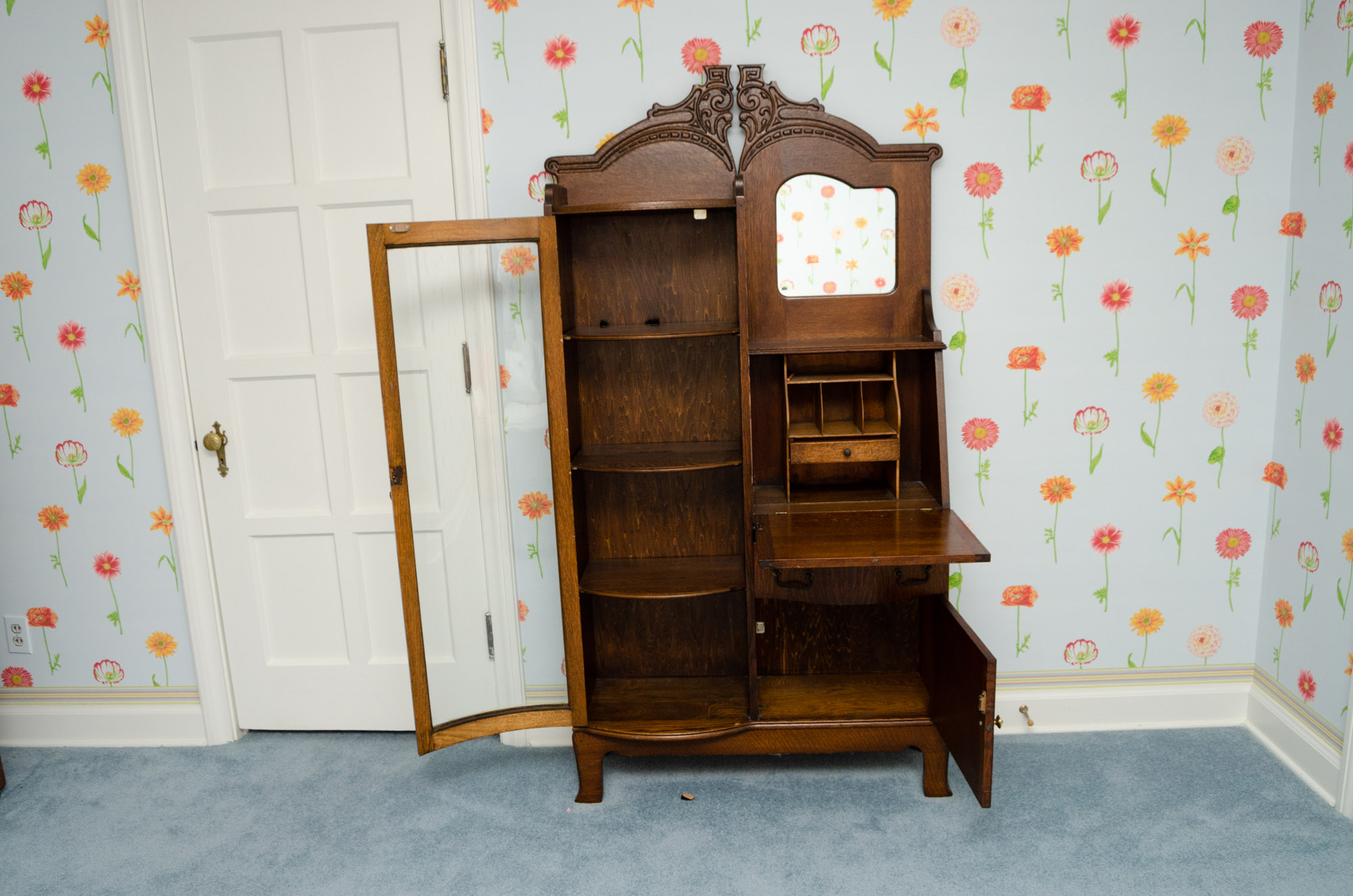 Antique Side-by-Side Bookcase Secretary