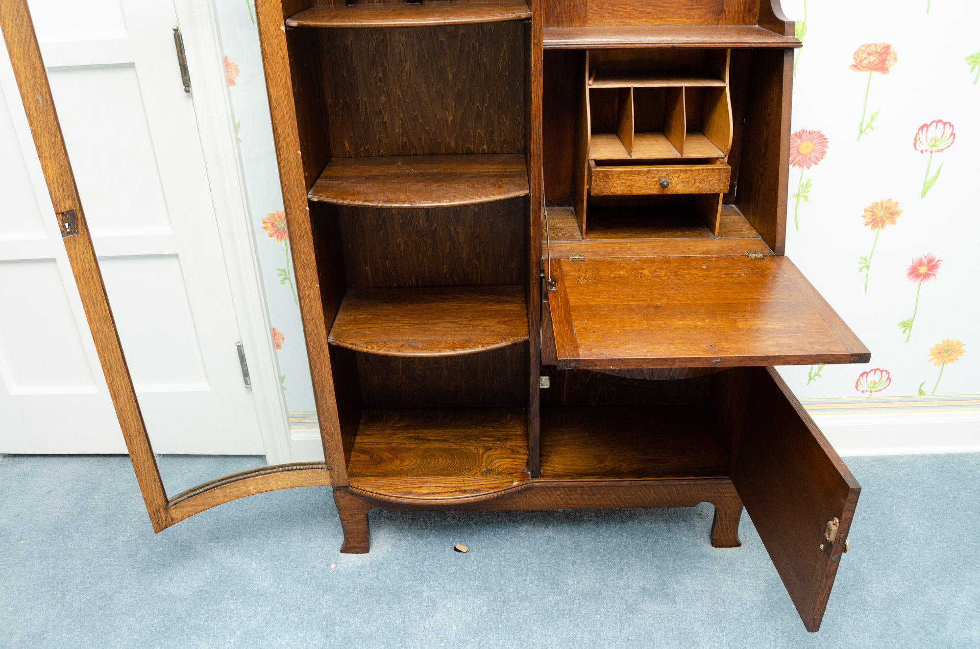 Antique Side-by-Side Bookcase Secretary