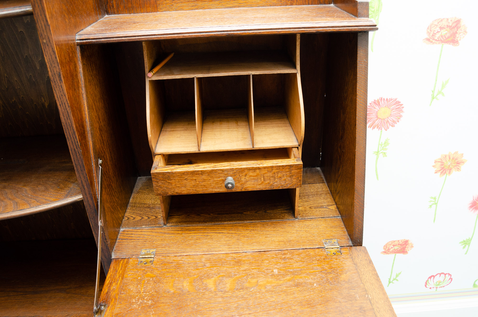 Antique Side-by-Side Bookcase Secretary