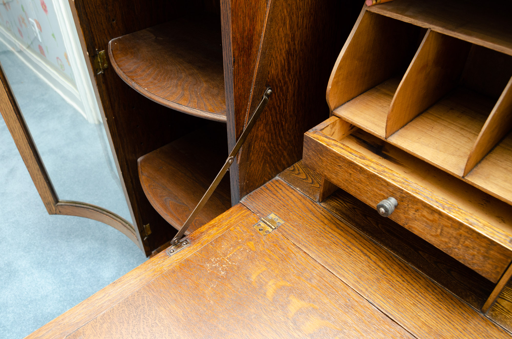 Antique Side-by-Side Bookcase Secretary