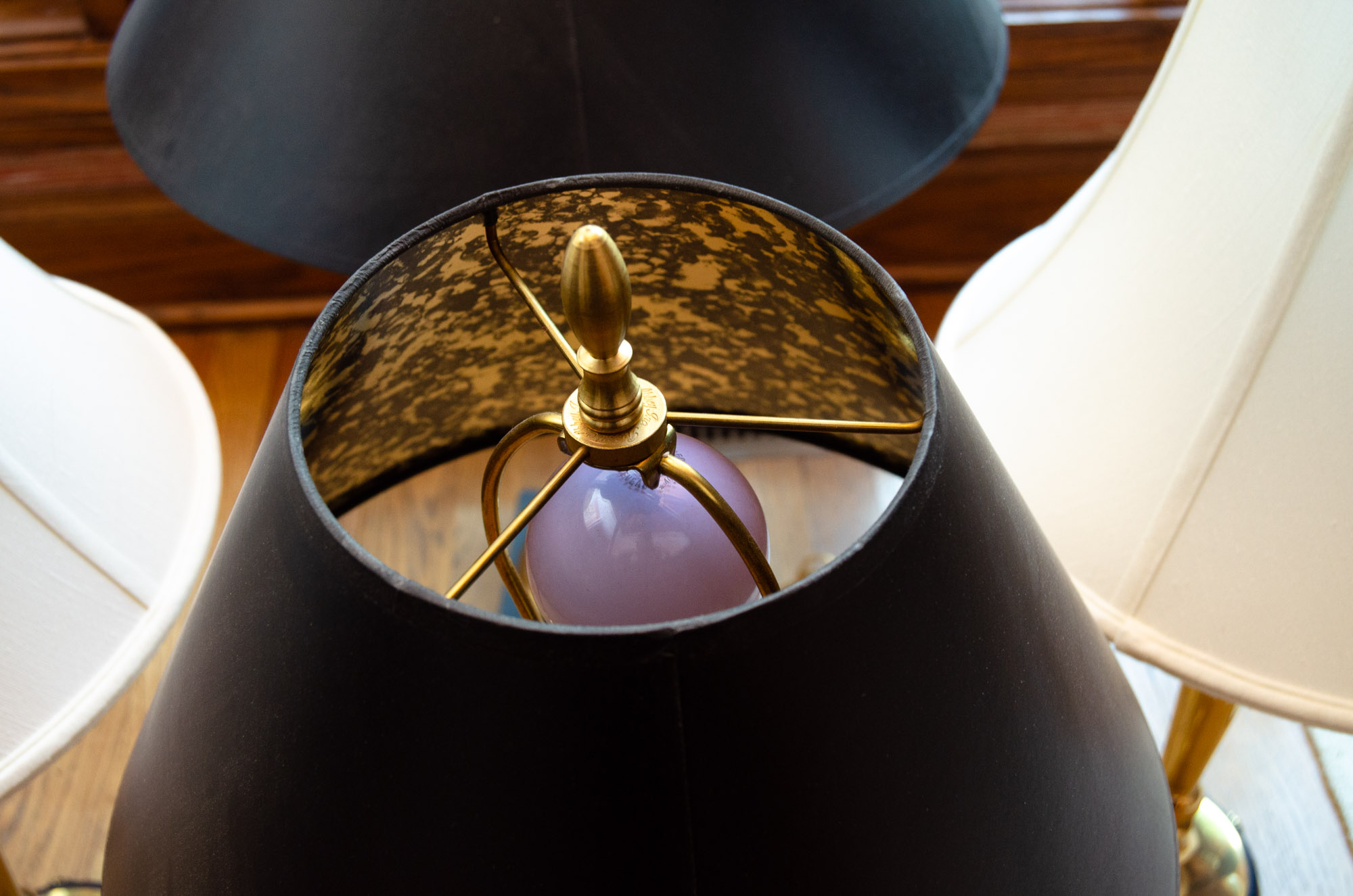 Four Brass Table Lamps Including Robert Abbey