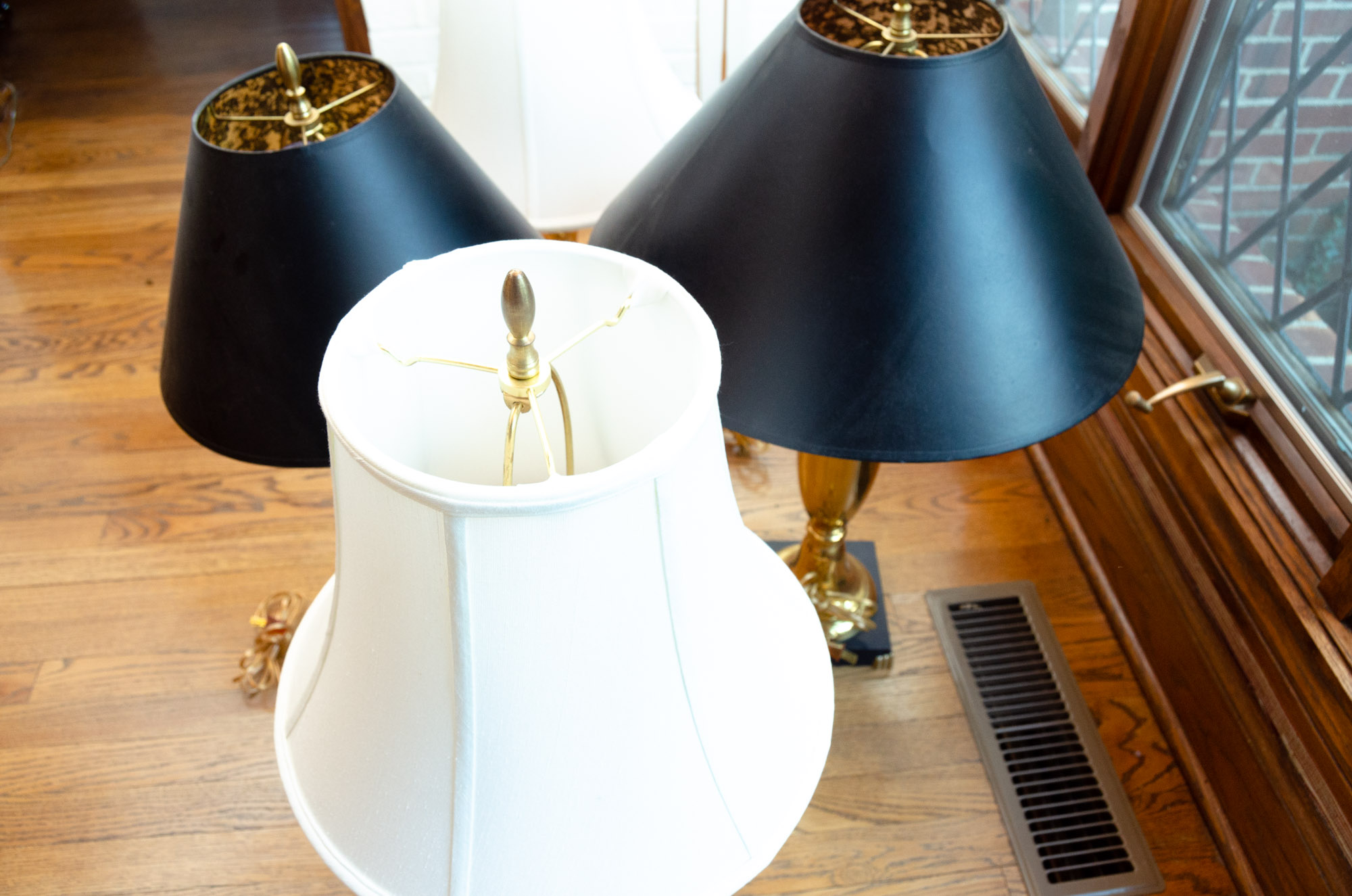 Four Brass Table Lamps Including Robert Abbey
