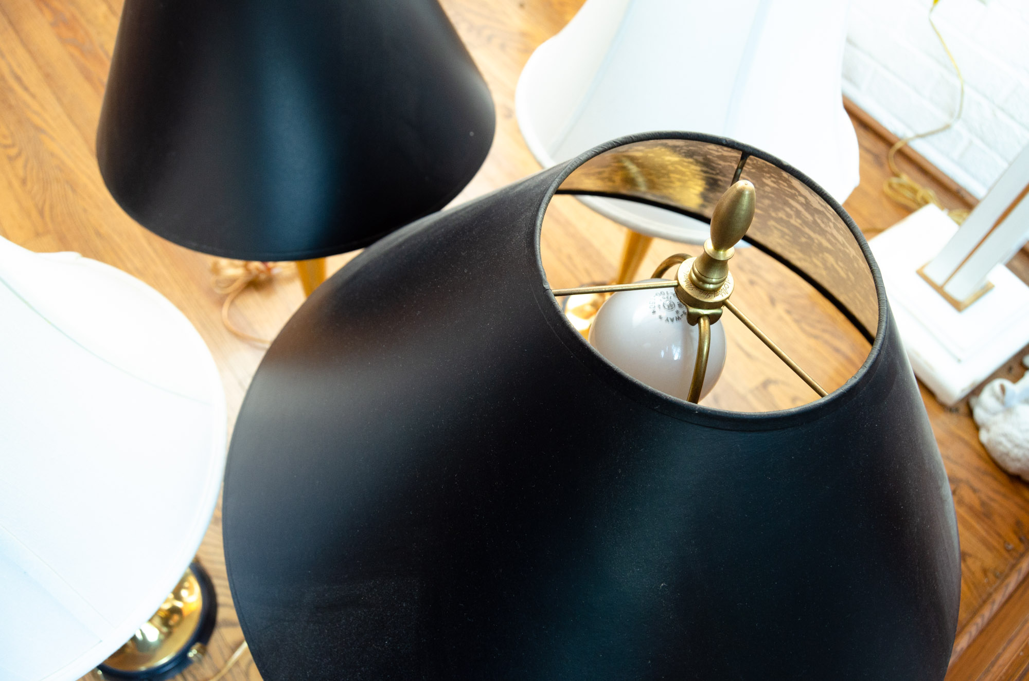 Four Brass Table Lamps Including Robert Abbey