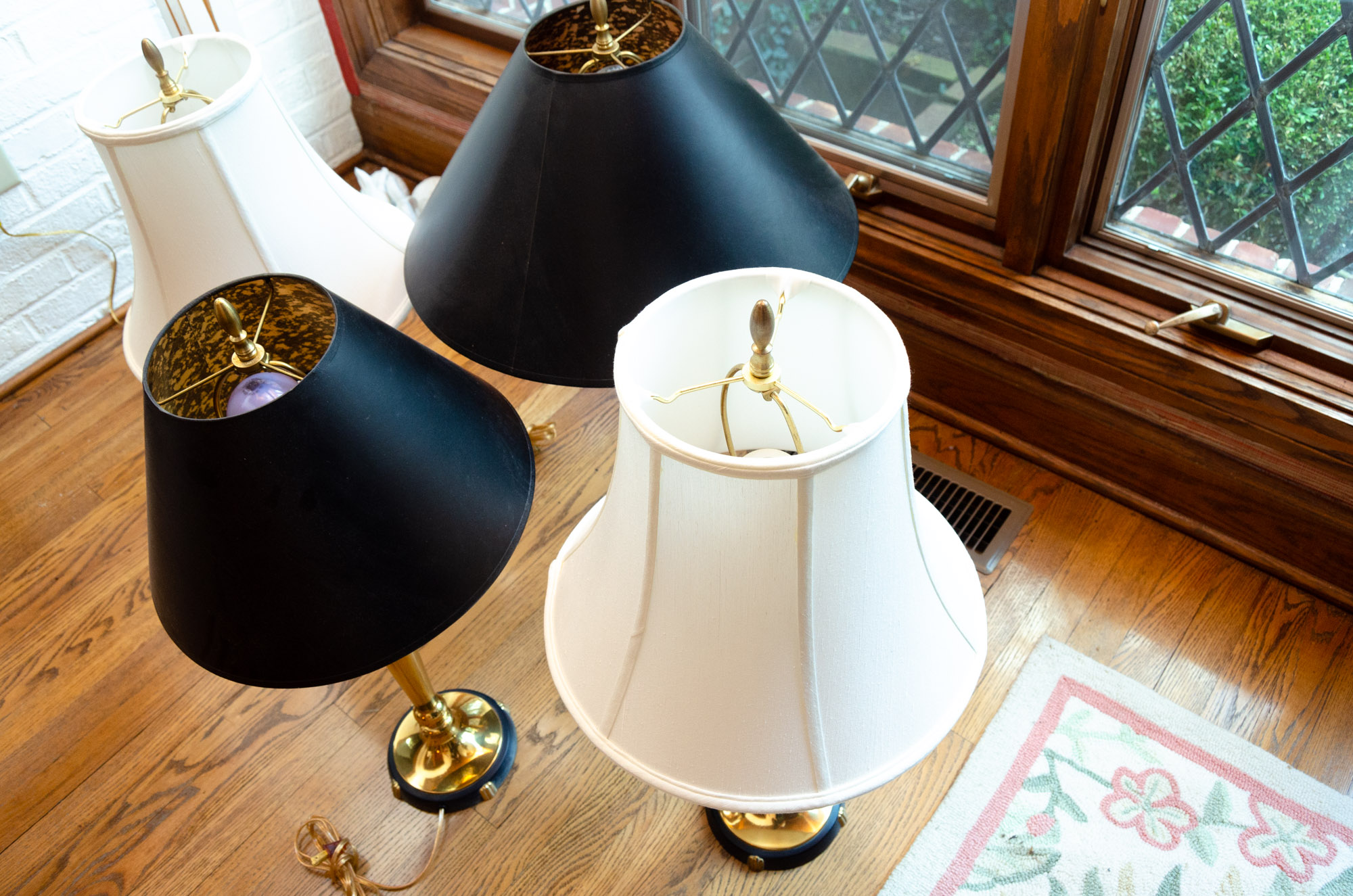 Four Brass Table Lamps Including Robert Abbey