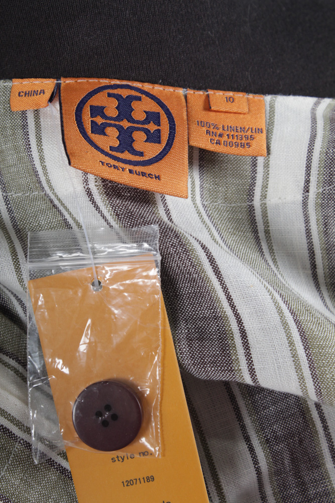 Tory Burch Striped Linen Tunic