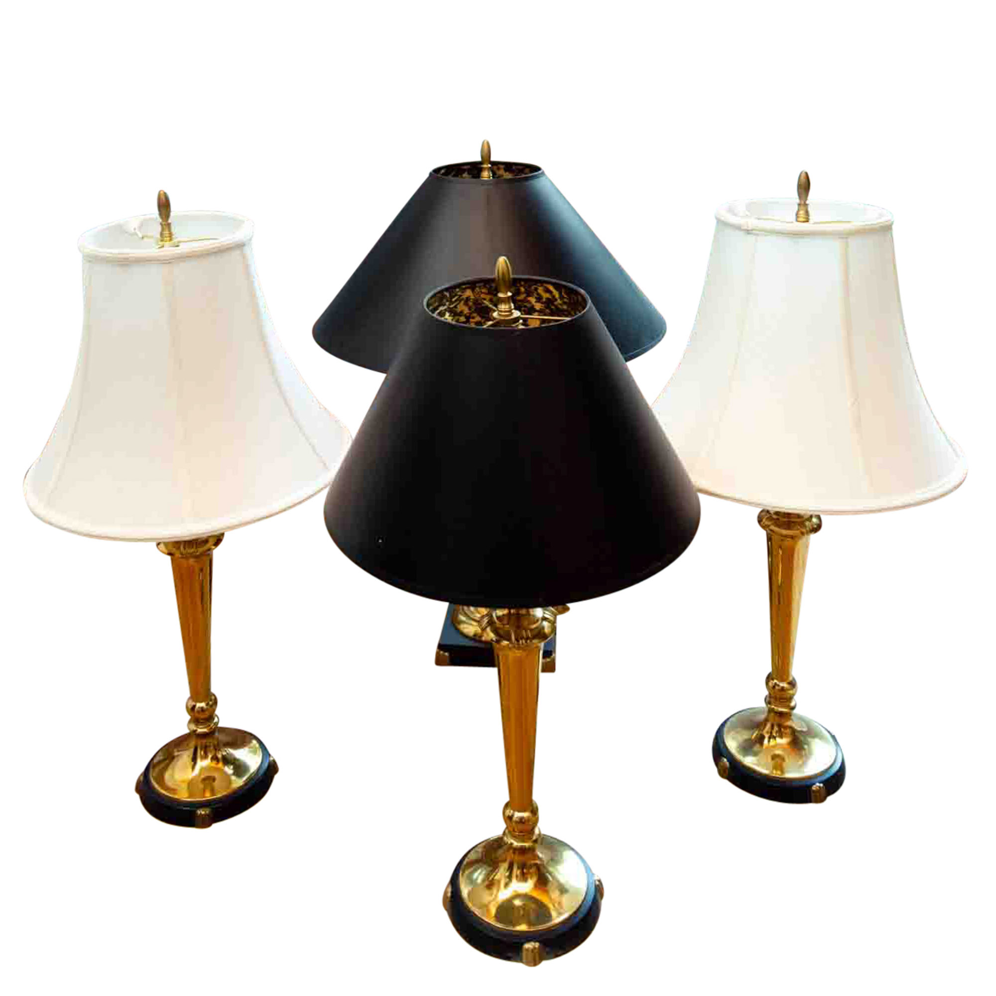 Four Brass Table Lamps Including Robert Abbey