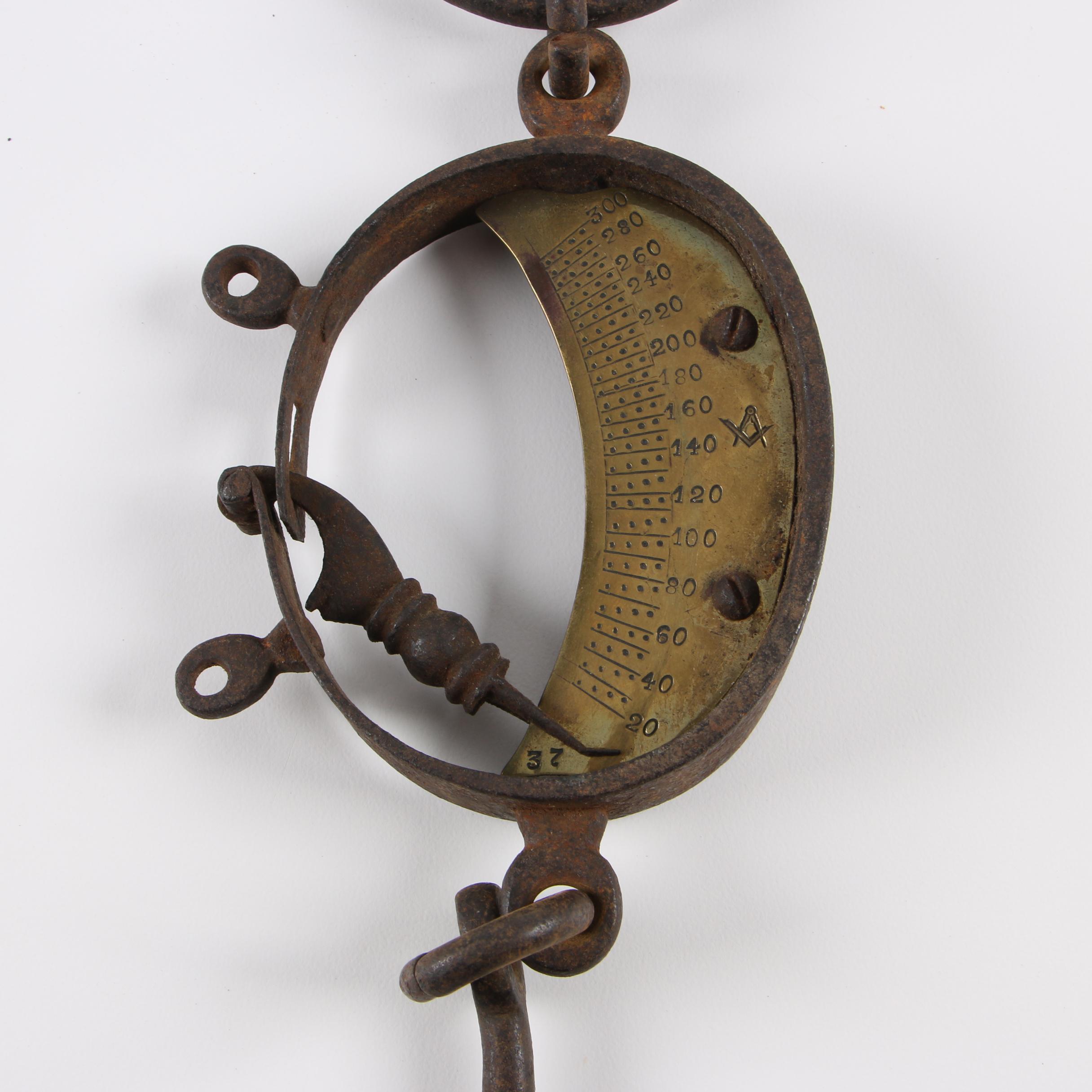 Antique "Buffalo Hide" Ranch-Use Spring Balance Scales