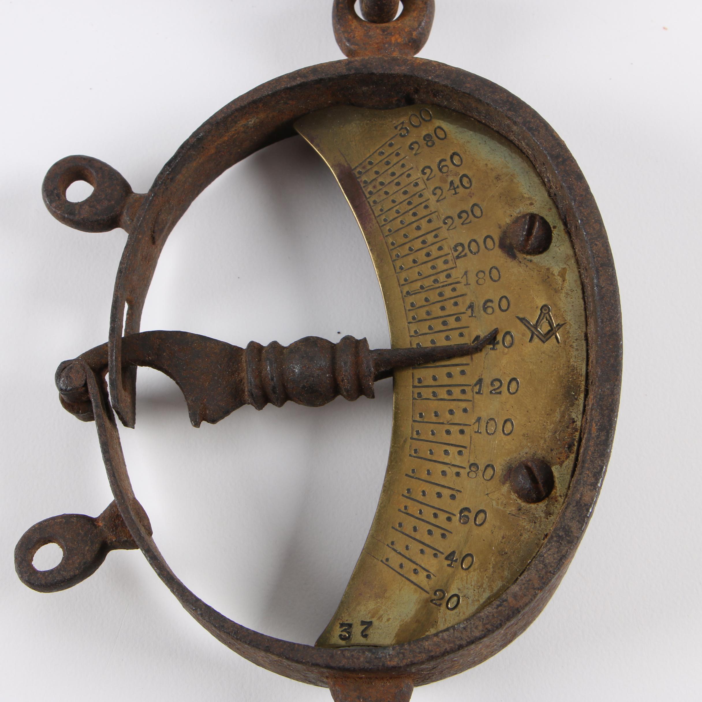 Antique "Buffalo Hide" Ranch-Use Spring Balance Scales