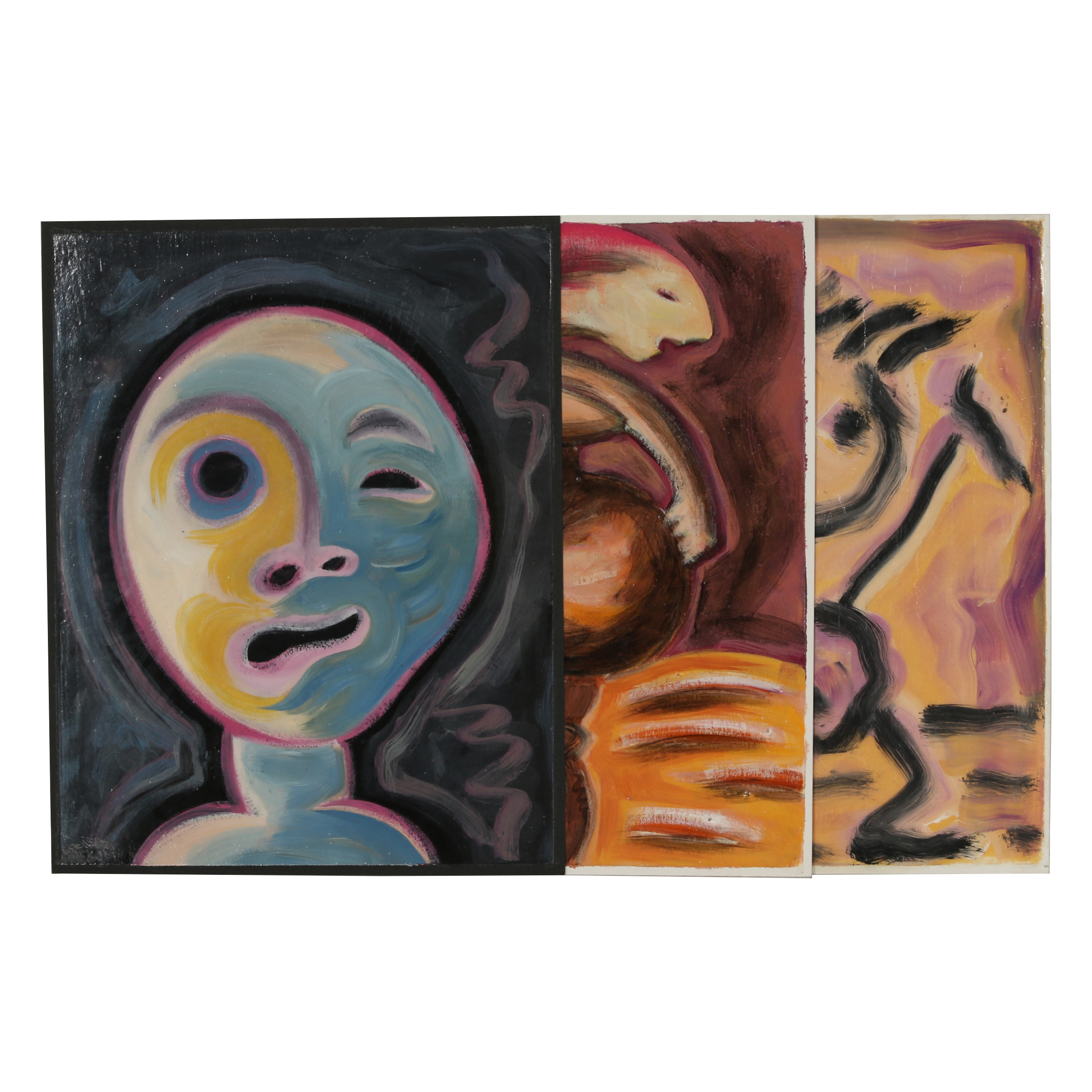 Merle Rosen Acrylic Paintings Including "Half Man - Half Animal"