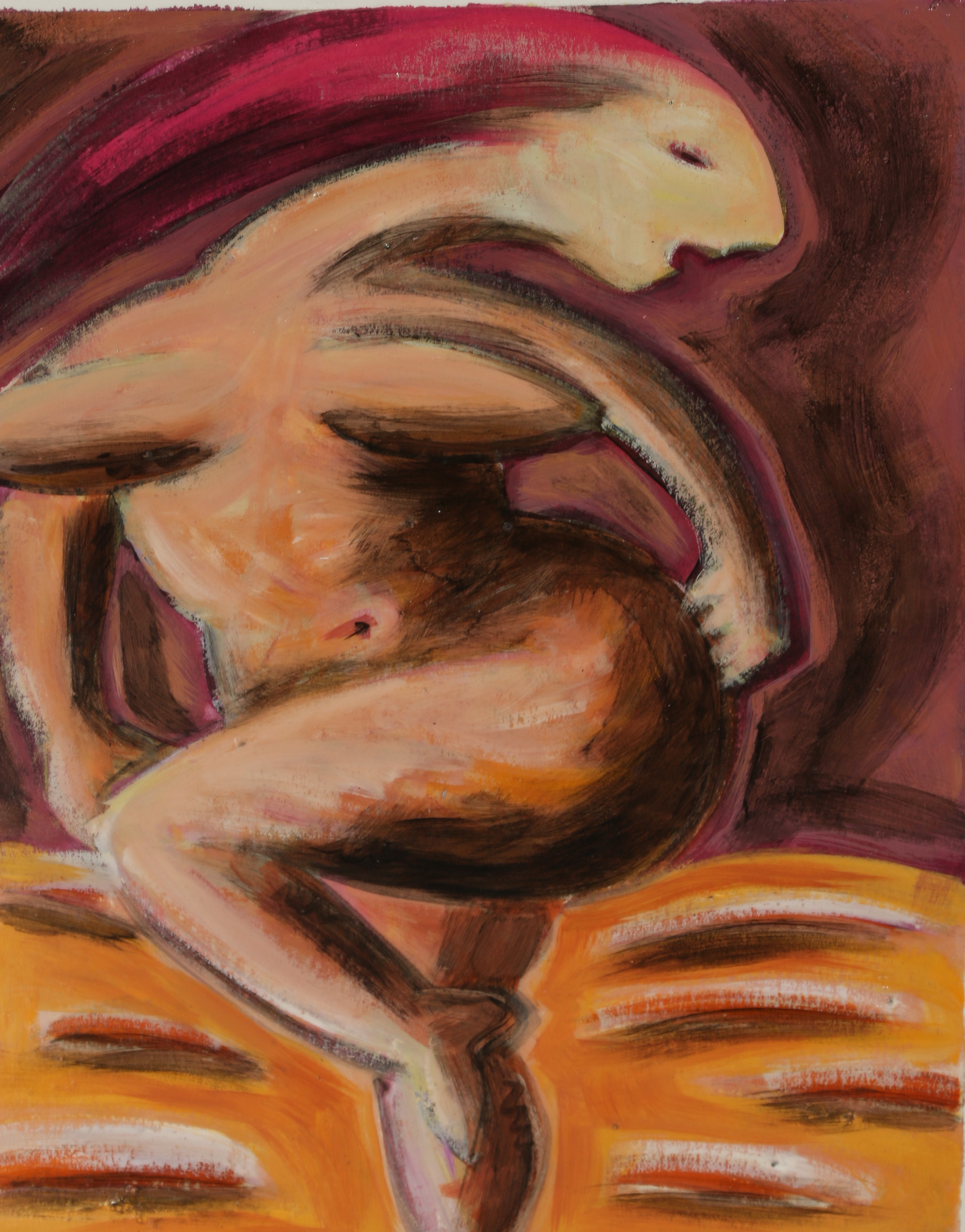 Merle Rosen Acrylic Paintings Including "Half Man - Half Animal"