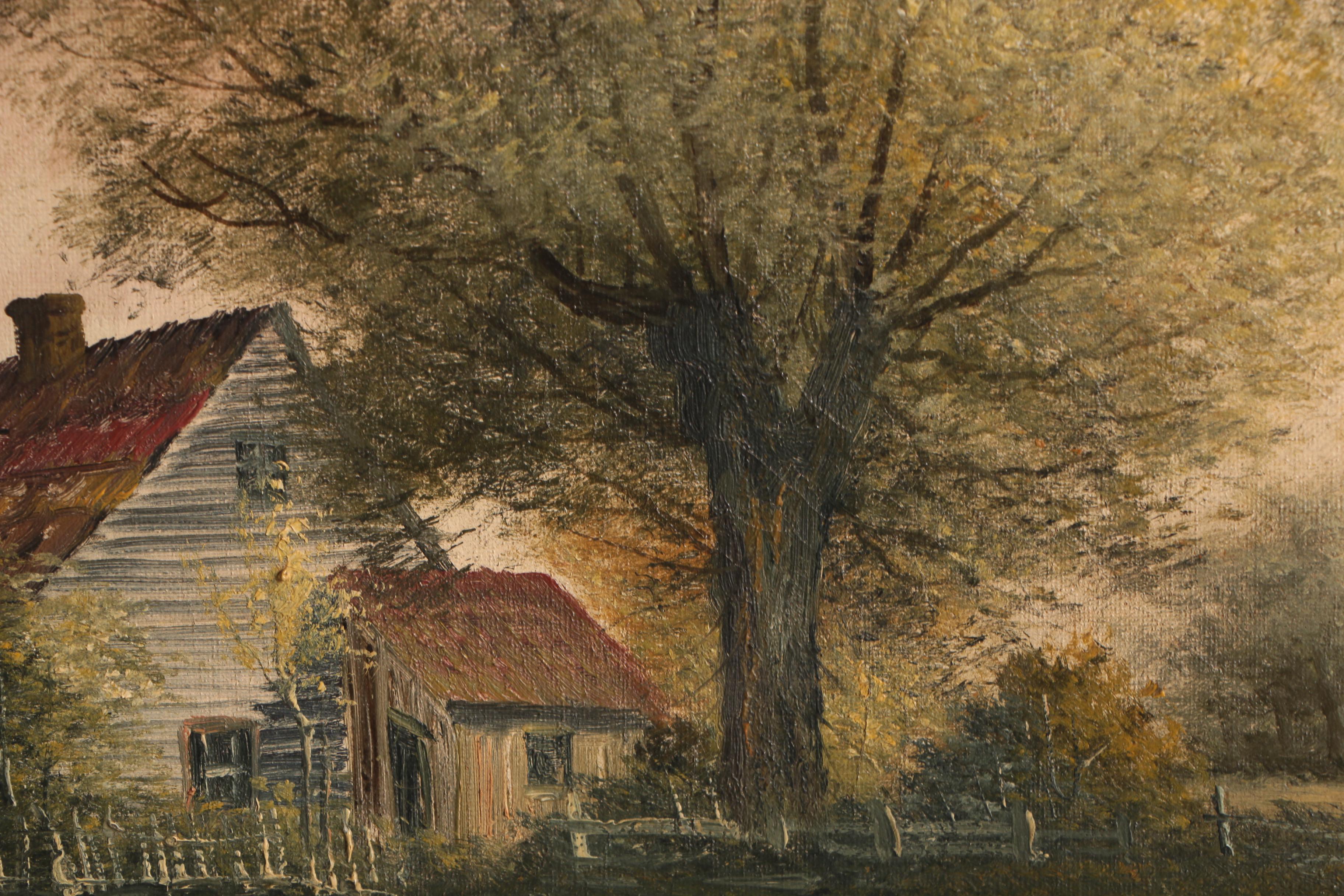 Andrew Millrose, Pastoral Landscape, Oil Painting, Late 19th Century