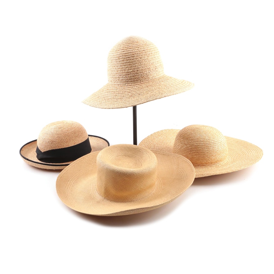 Women's Woven Sun Hats Including Brooks Brothers and Bloomingdales