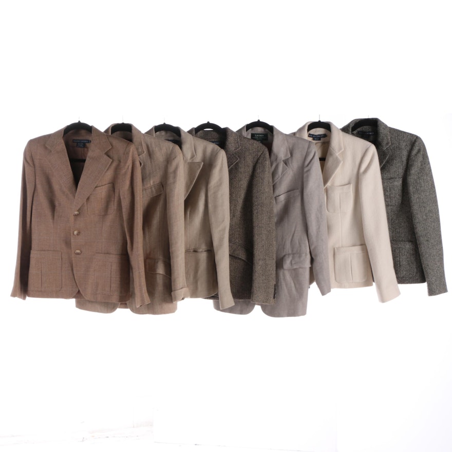 Women's Ralph Lauren Brand Wool, Linen and Silk Blend Jackets