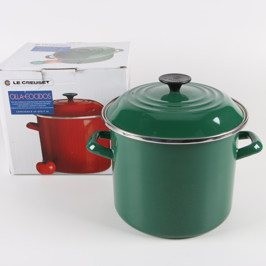 Le Creuset Green 8-Quart Enamel Stockpot and Cover