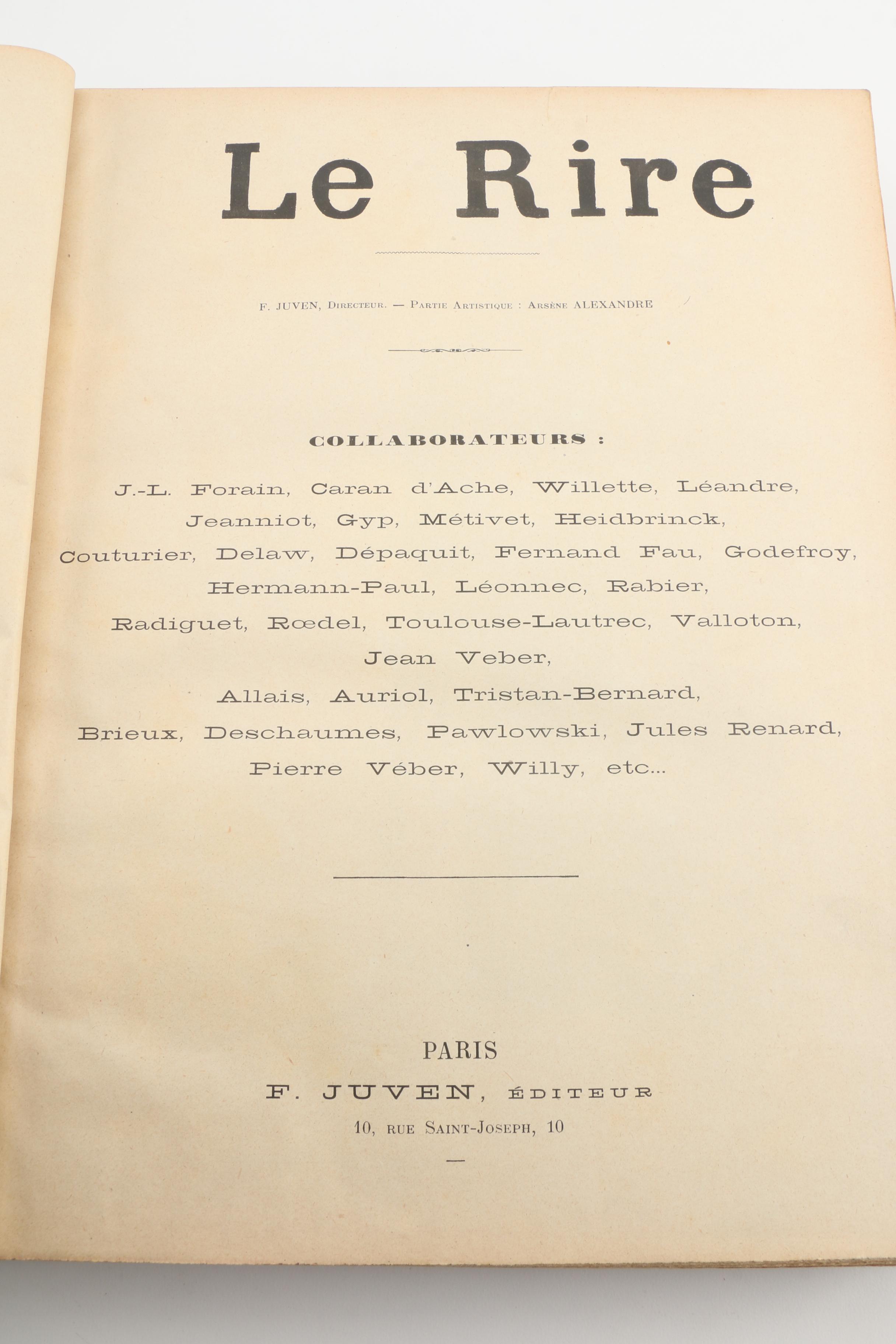 Antique Bound "Le Rire" French Magazine