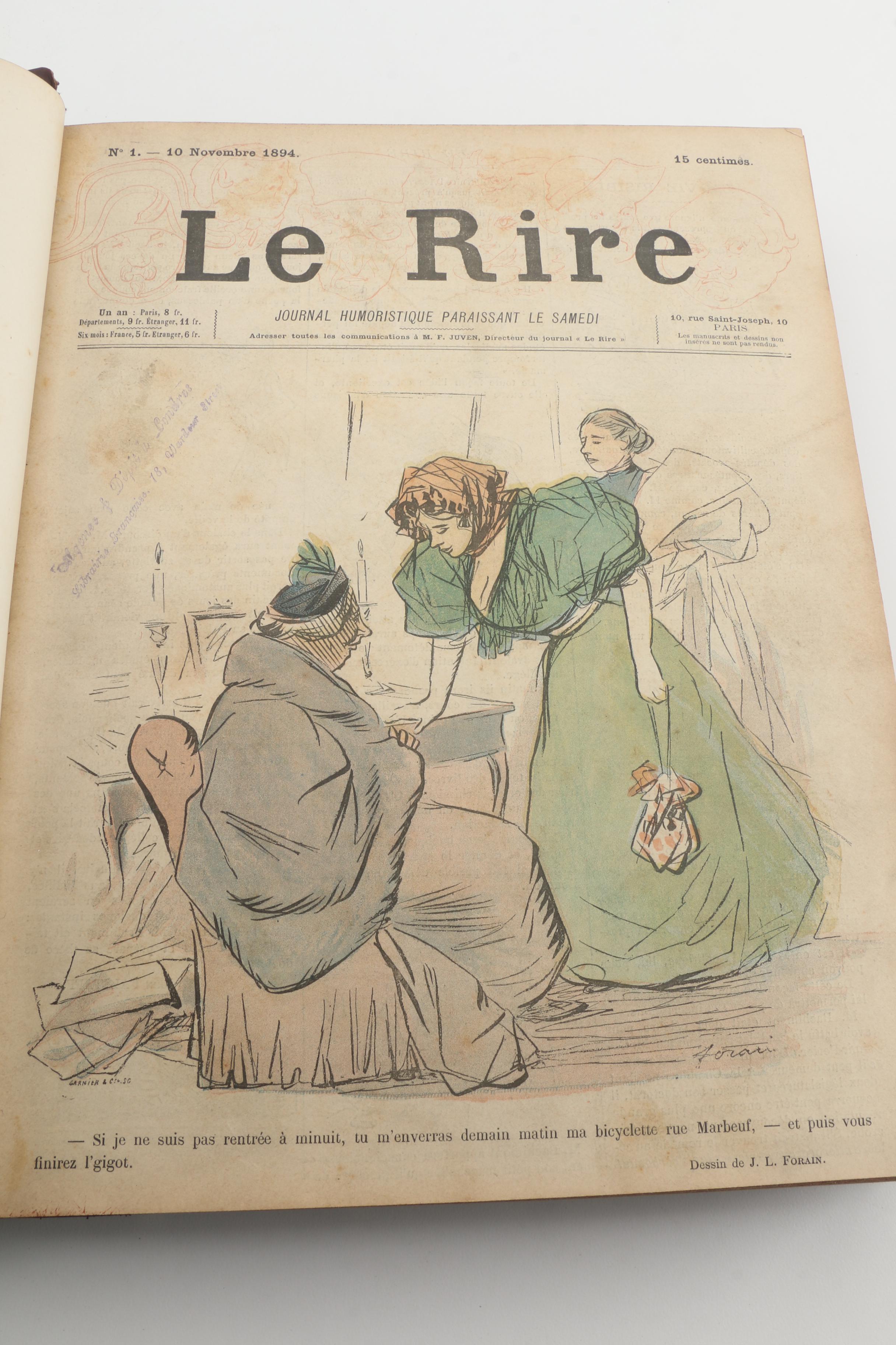 Antique Bound "Le Rire" French Magazine