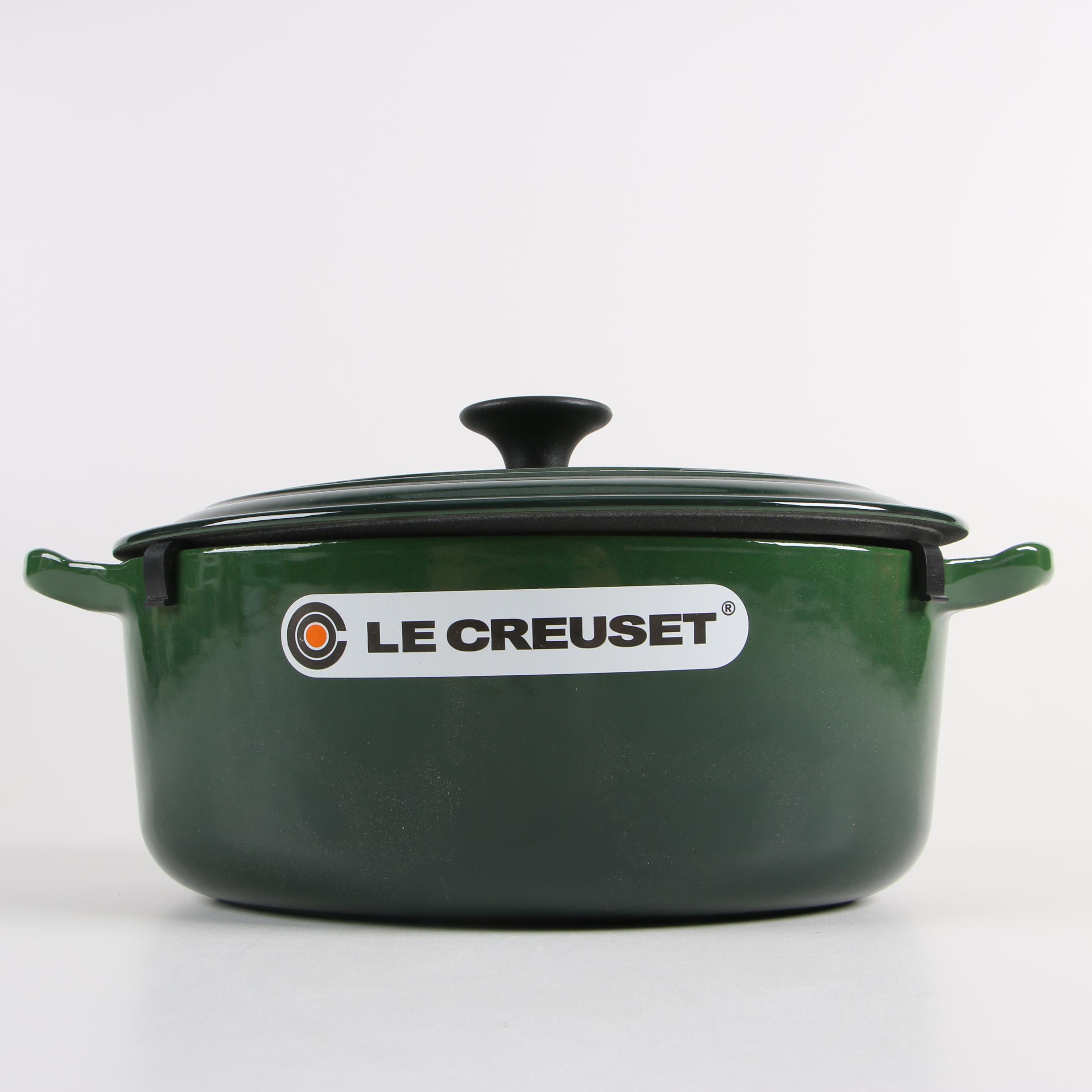 Le Creuset Dark Green Enameled Cast Iron Casserole Dish