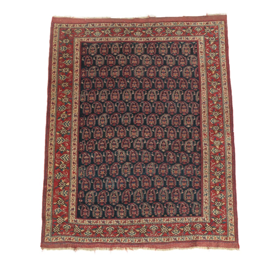 Vintage Hand-Knotted Persian Afshari Wool Area Rug