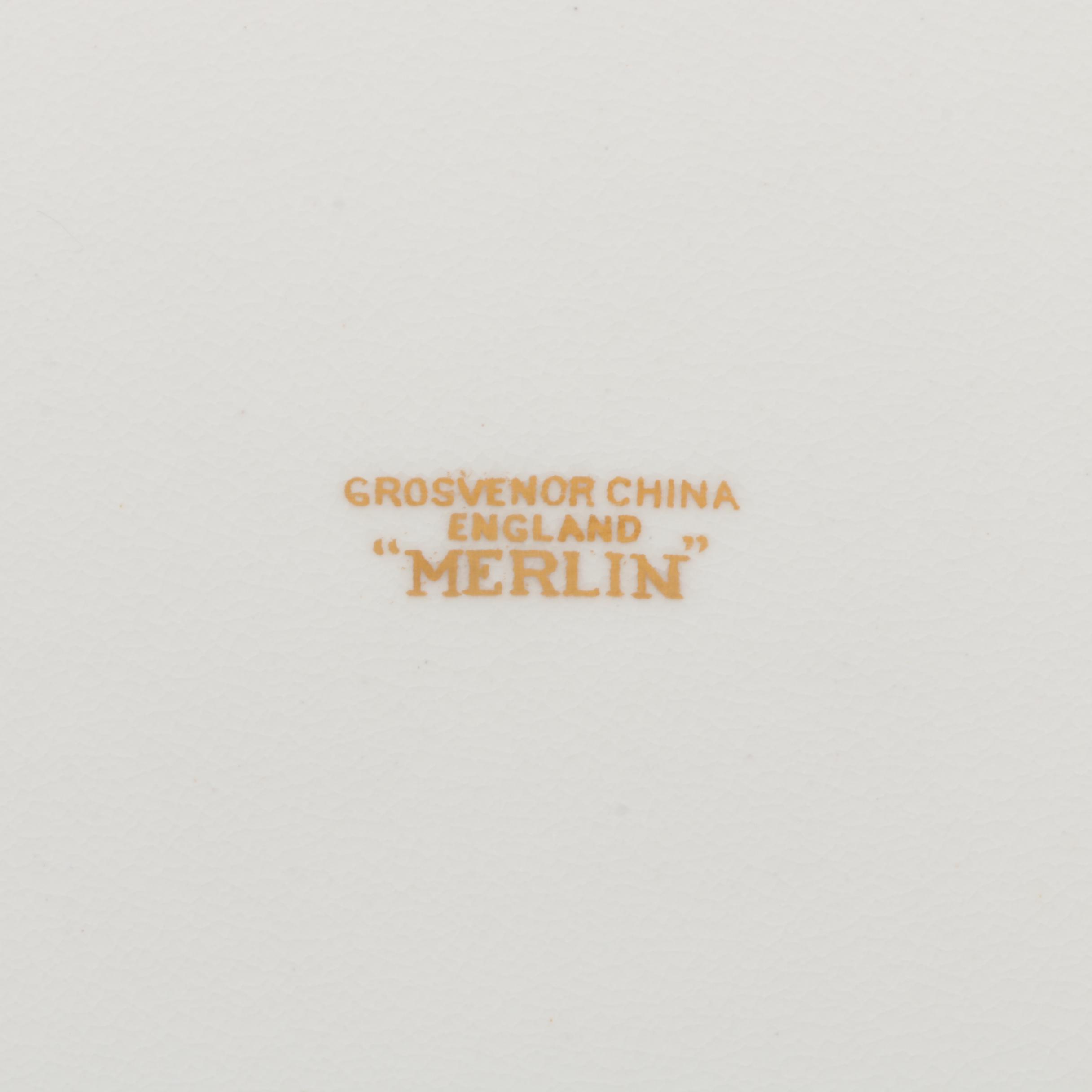 Grosvenor China Dinner Plates, "Merlin" Pattern