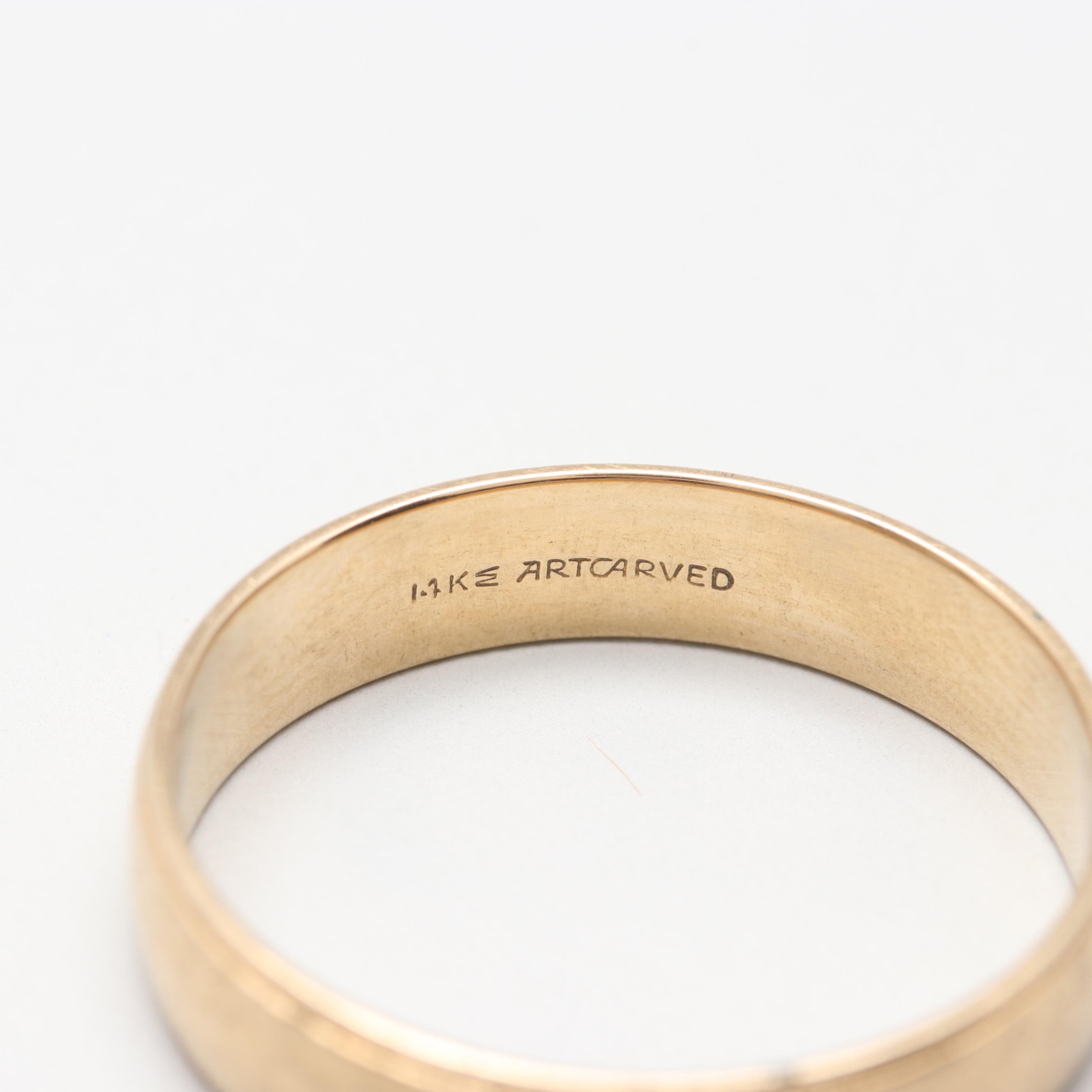 ArtCarved 14K Yellow Gold Band Ring