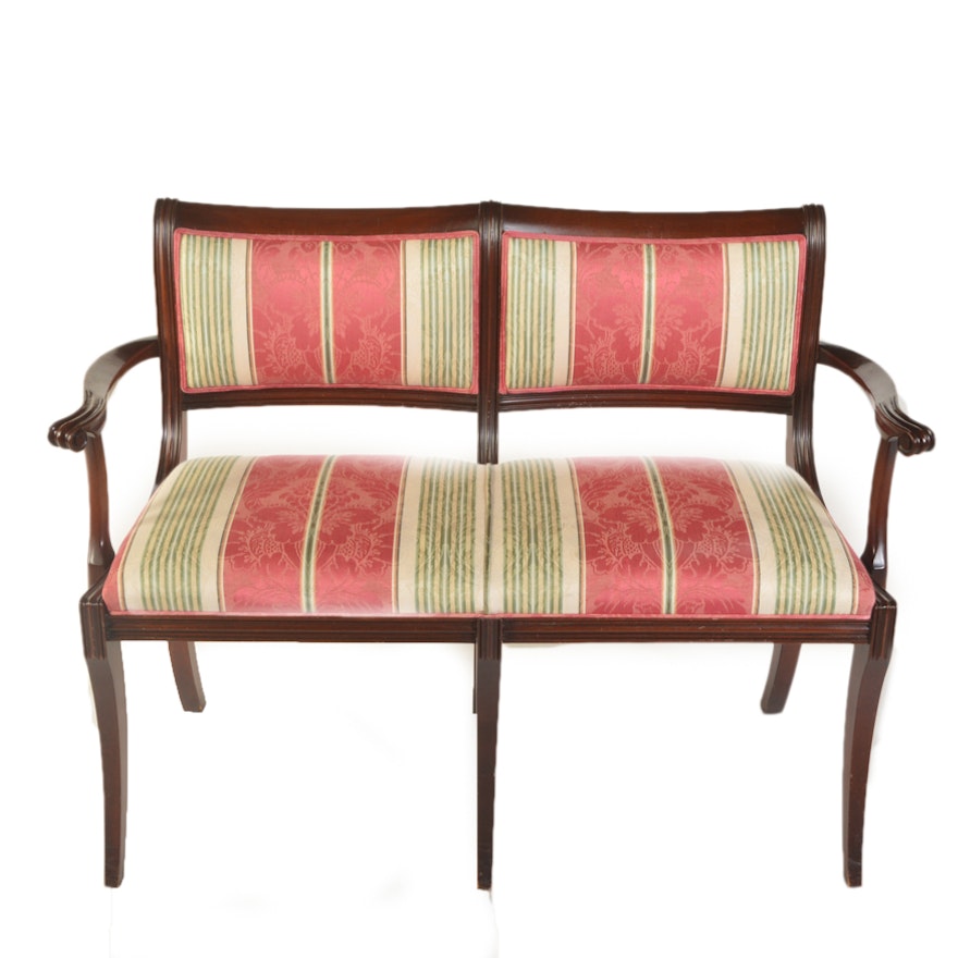 Federal Style Upholstered Accent Bench