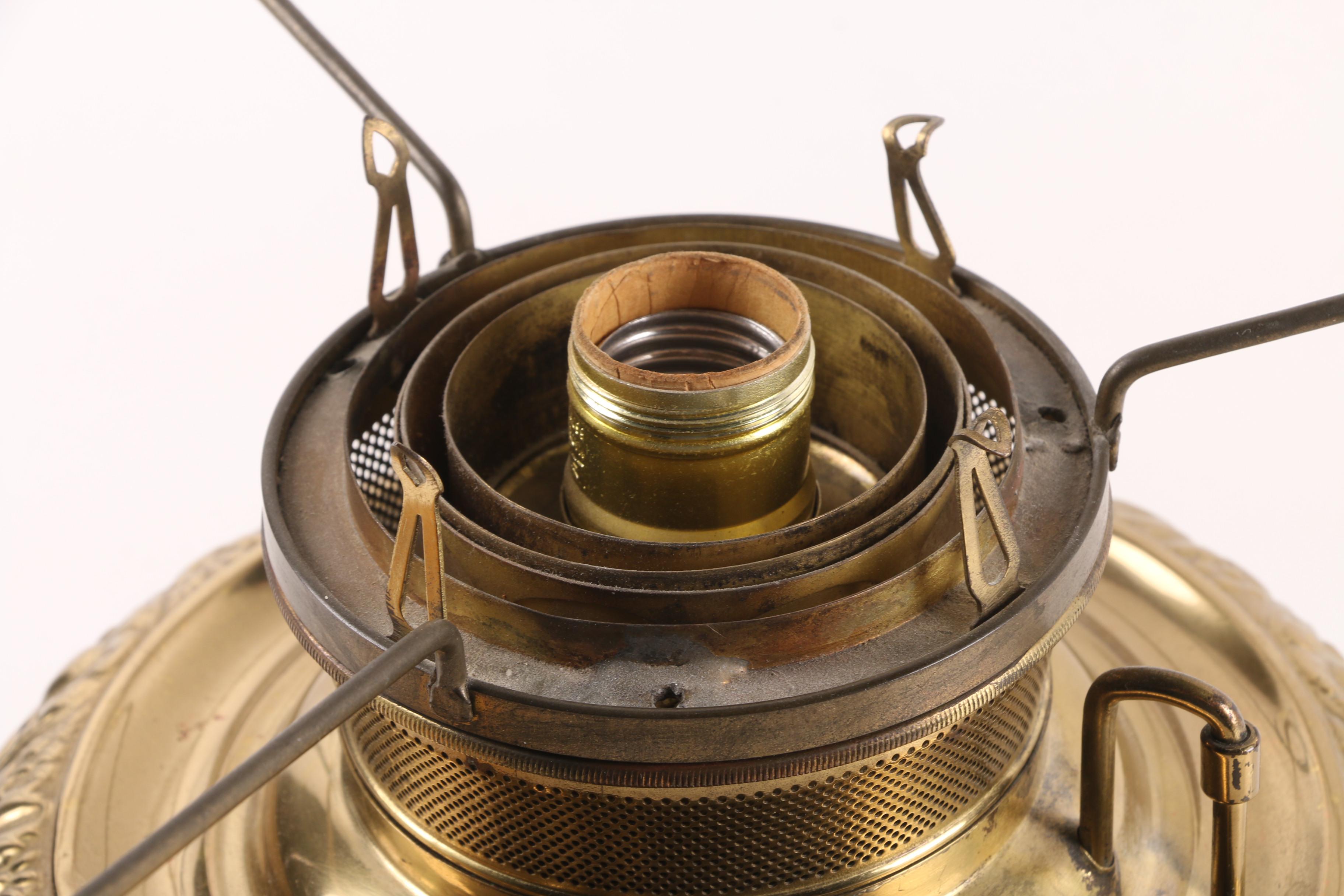 Antique Converted Late Victorian Kerosene Lamp