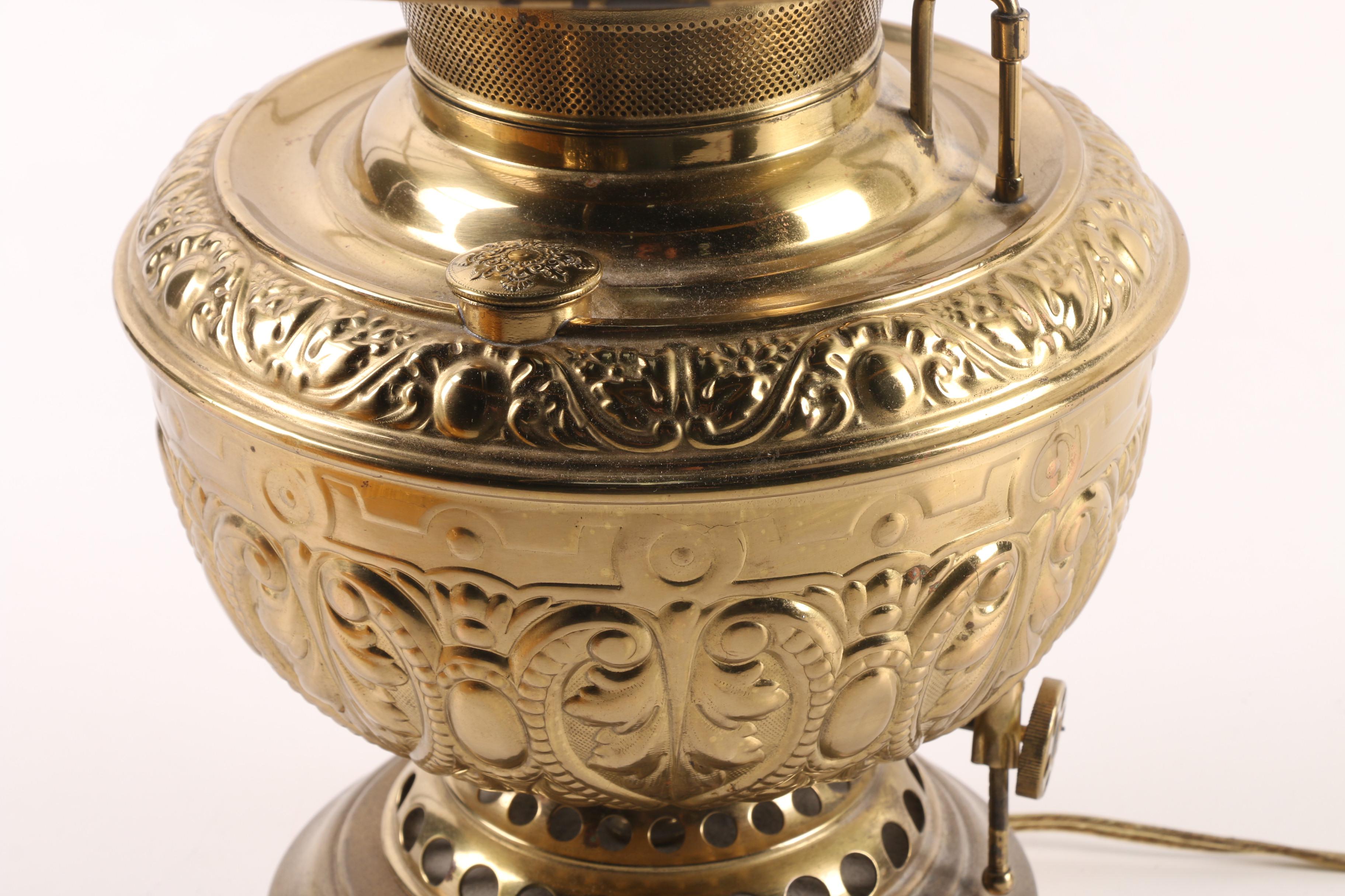 Antique Converted Late Victorian Kerosene Lamp