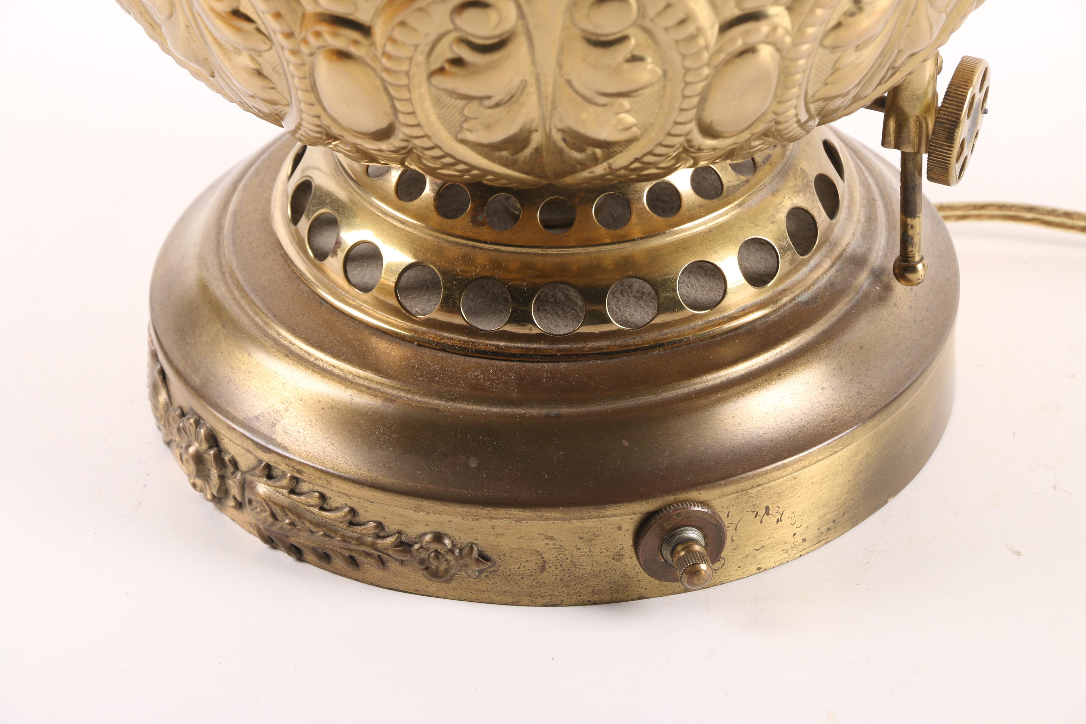 Antique Converted Late Victorian Kerosene Lamp