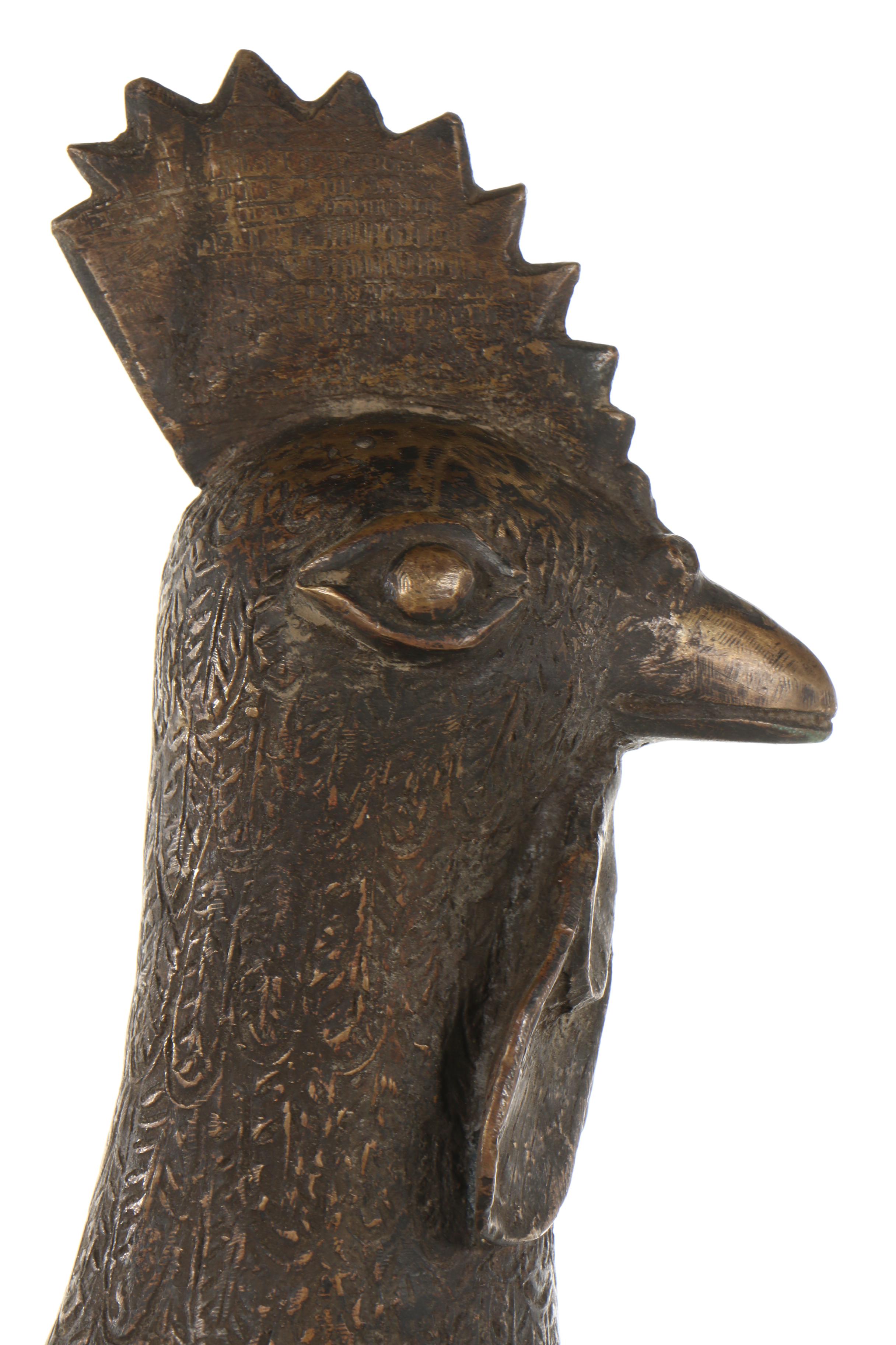 20th Century Benin Brass Sculpture of a Rooster