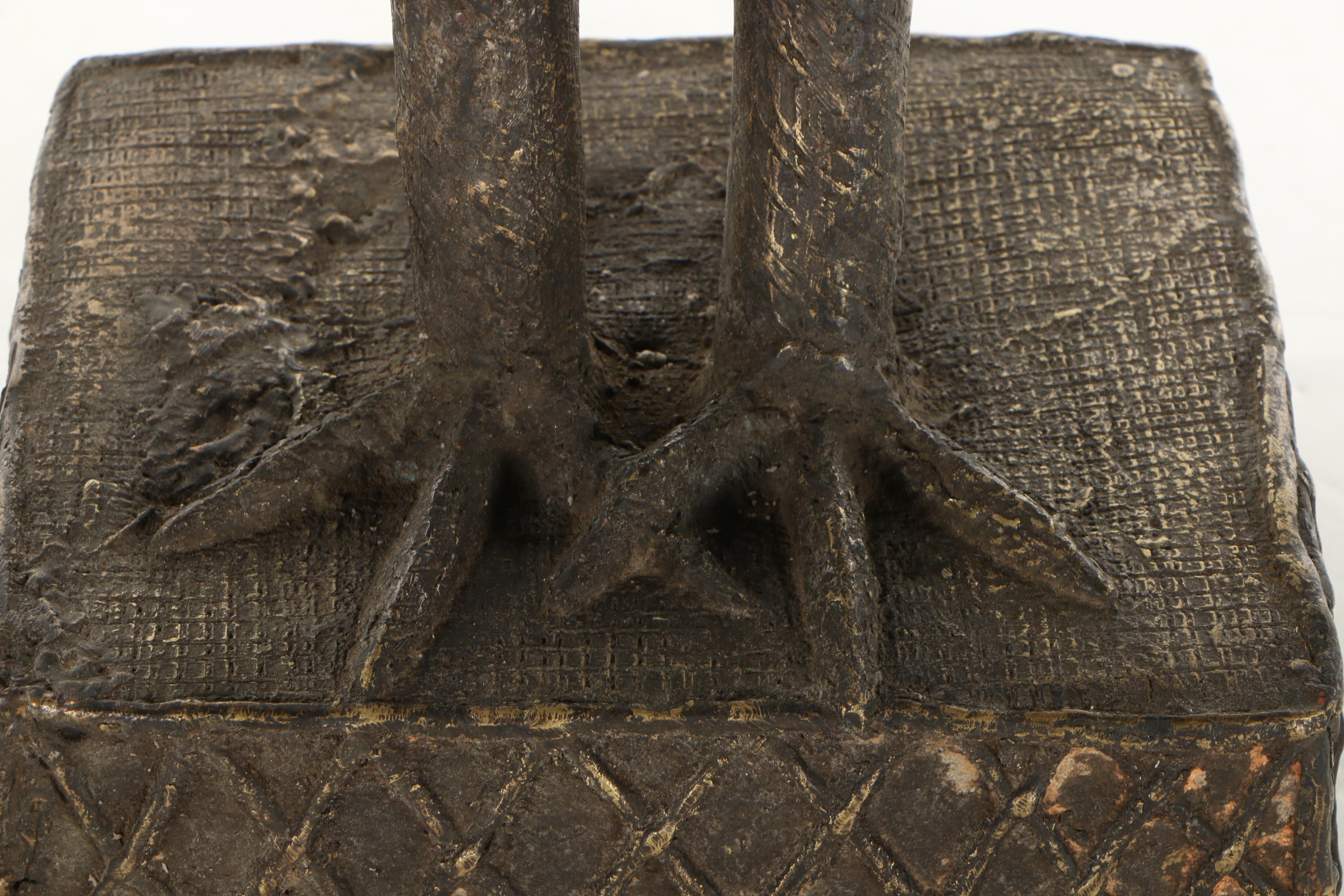 20th Century Benin Brass Sculpture of a Rooster