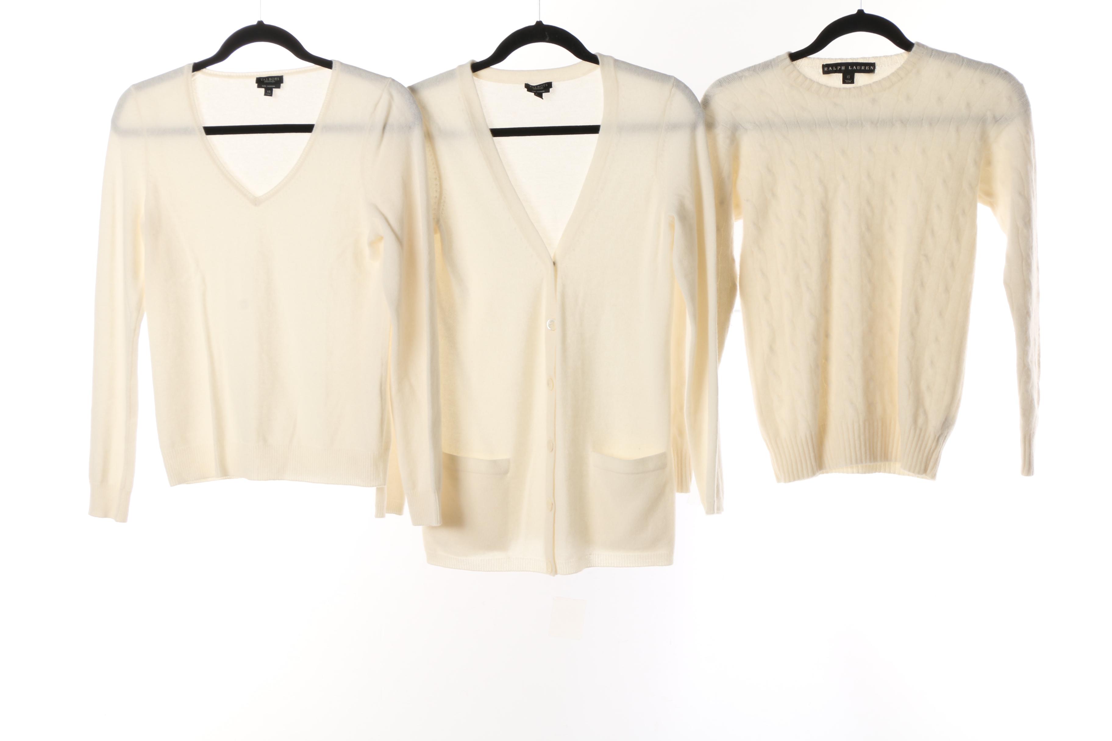 Women's Ralph Lauren and Talbots Cashmere Sweaters