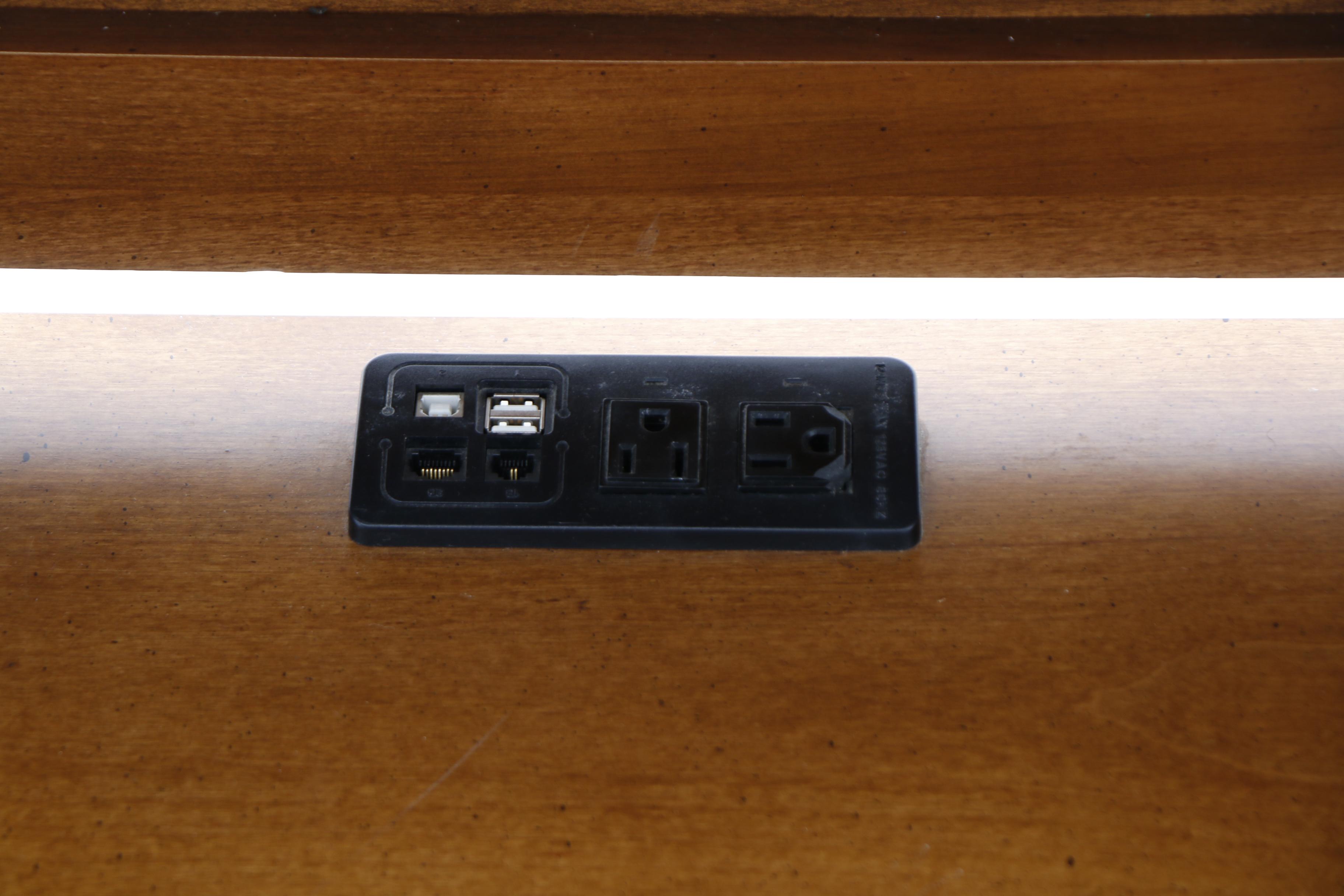 Contemporary Maple Desk with Hutch by Stanley