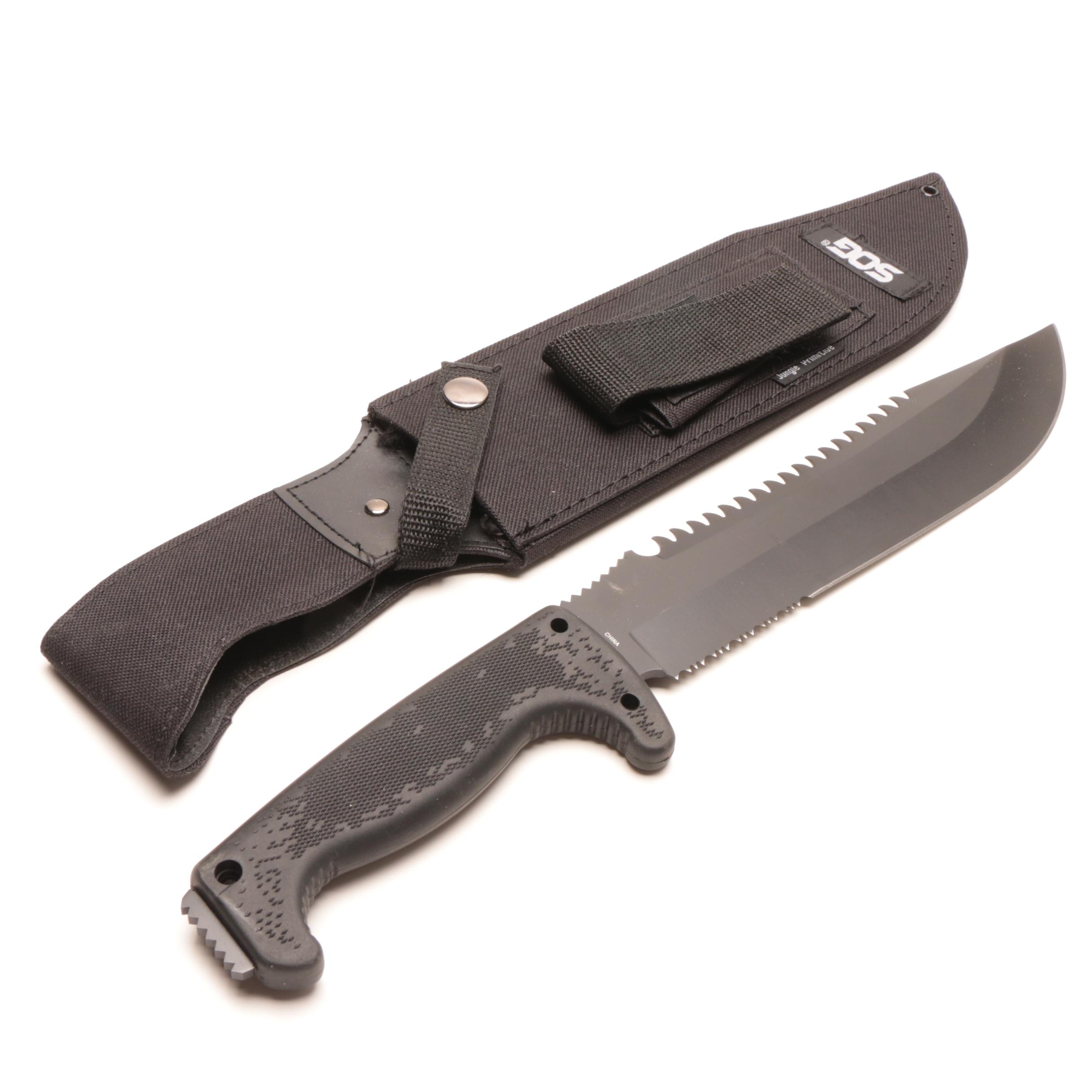 Contemporary Sog Jungle Primitive Machette Style Long Knife