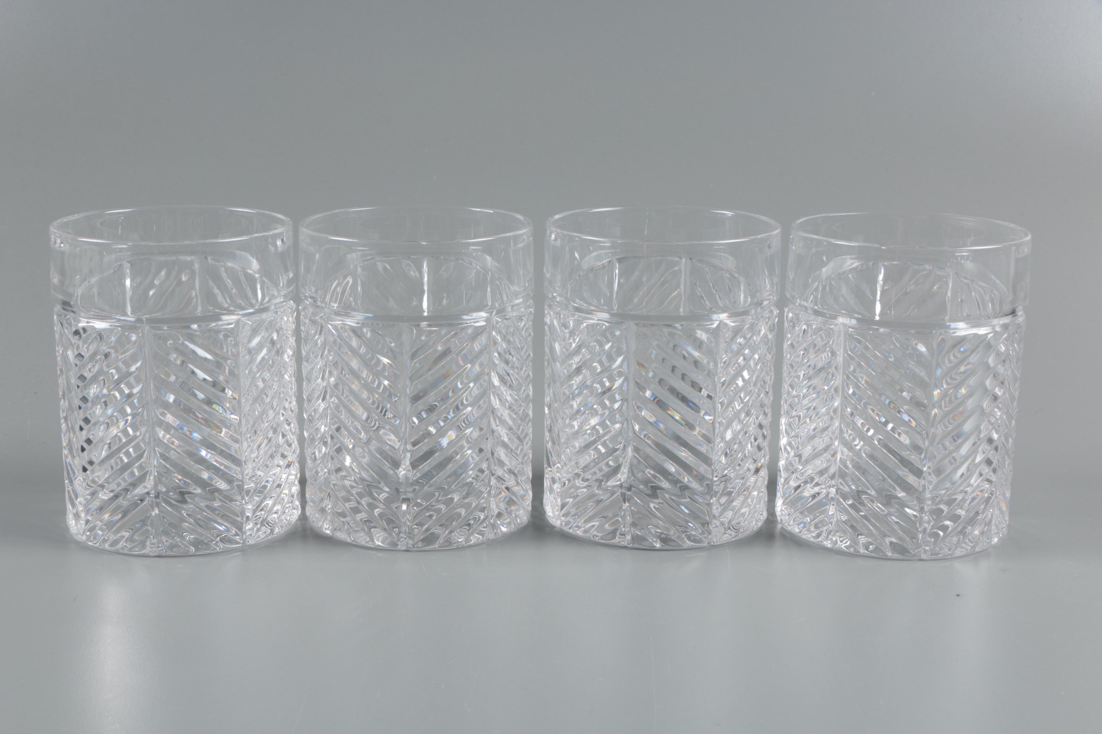 Ralph Lauren Crystal "Herringbone" Old Fashioned Glasses