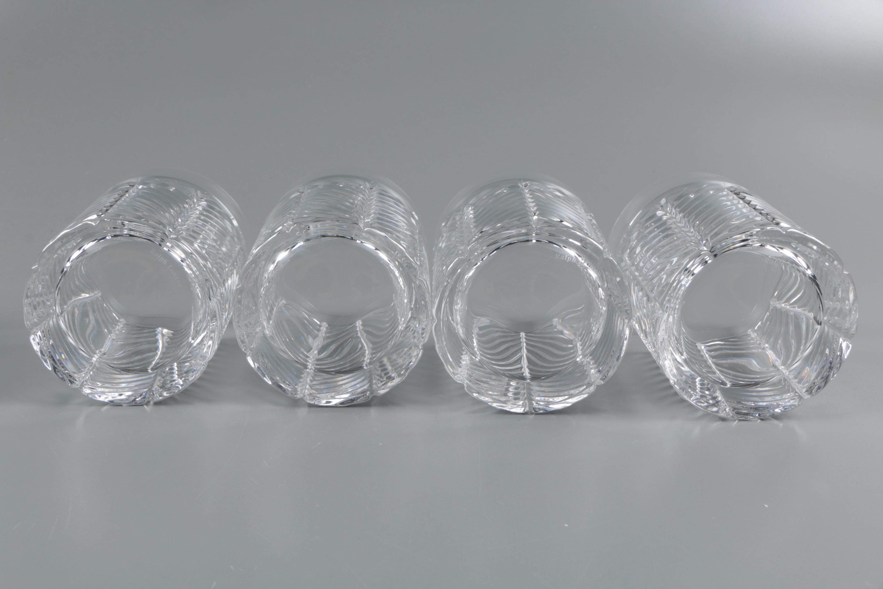 Ralph Lauren Crystal "Herringbone" Old Fashioned Glasses