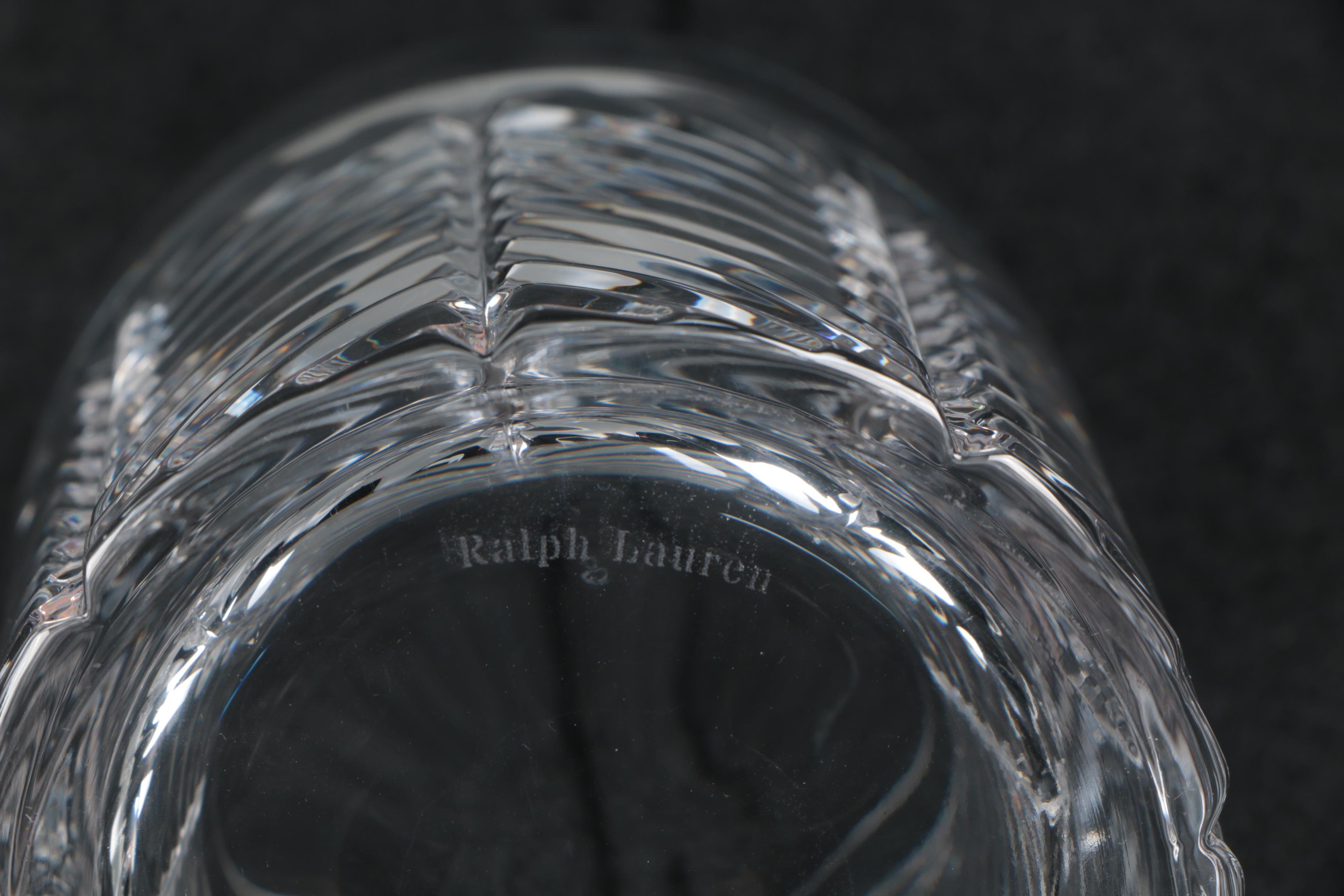 Ralph Lauren Crystal "Herringbone" Old Fashioned Glasses