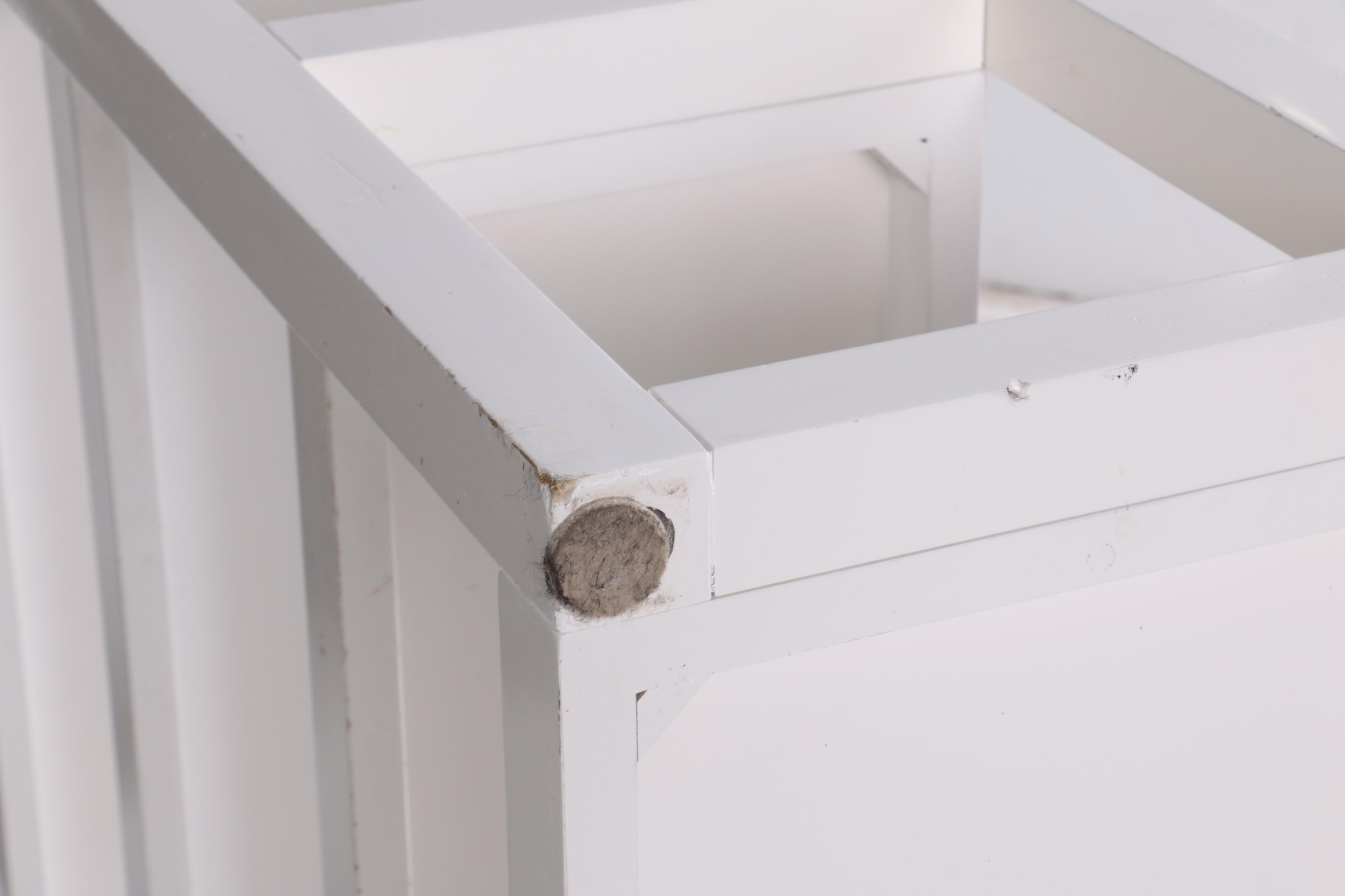 Pair of West Elm White-Lacquered "Parsons Tower" Étagère Bookcases