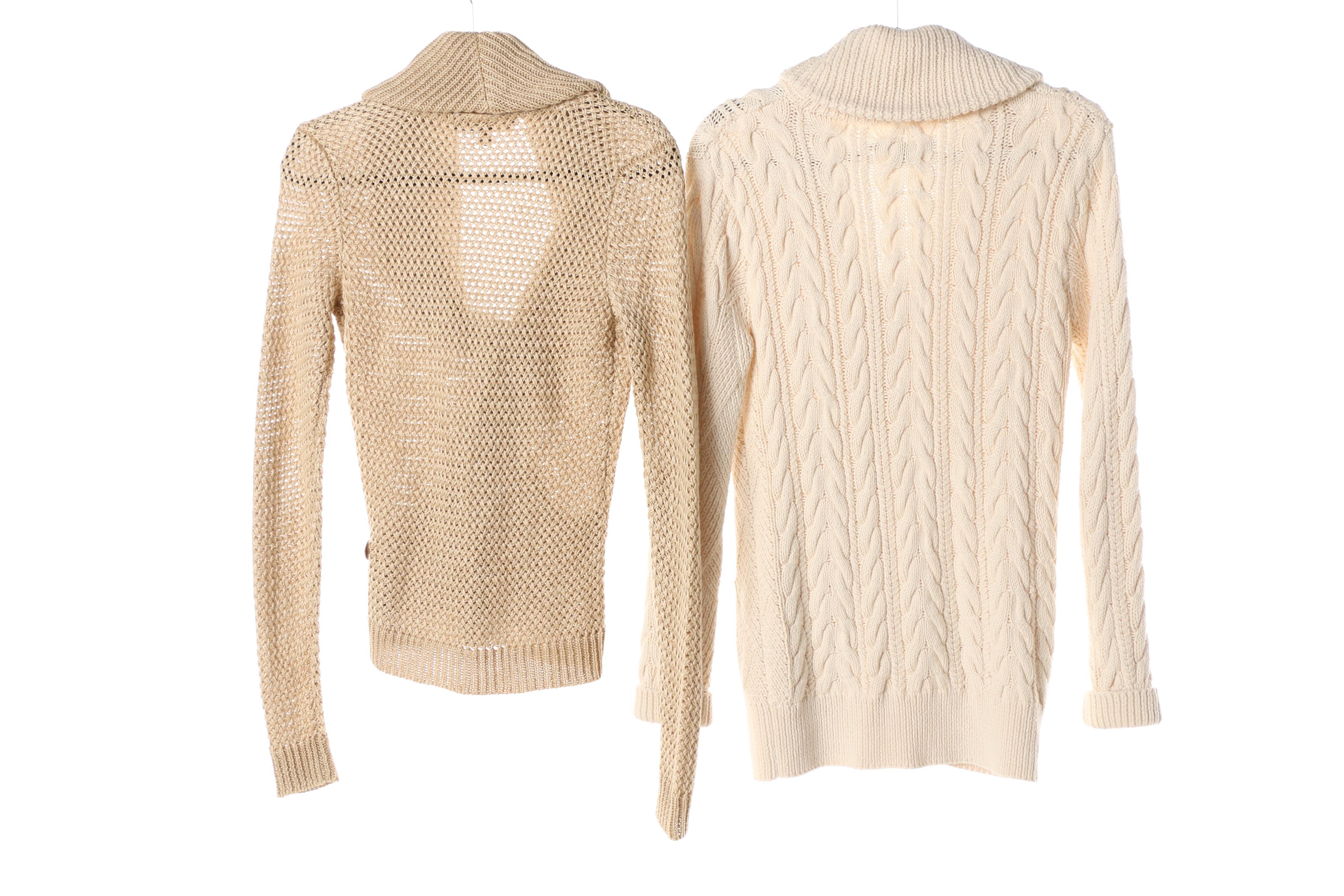 Women's Ralph Lauren Brand Cable-Knit and Woven Sweaters