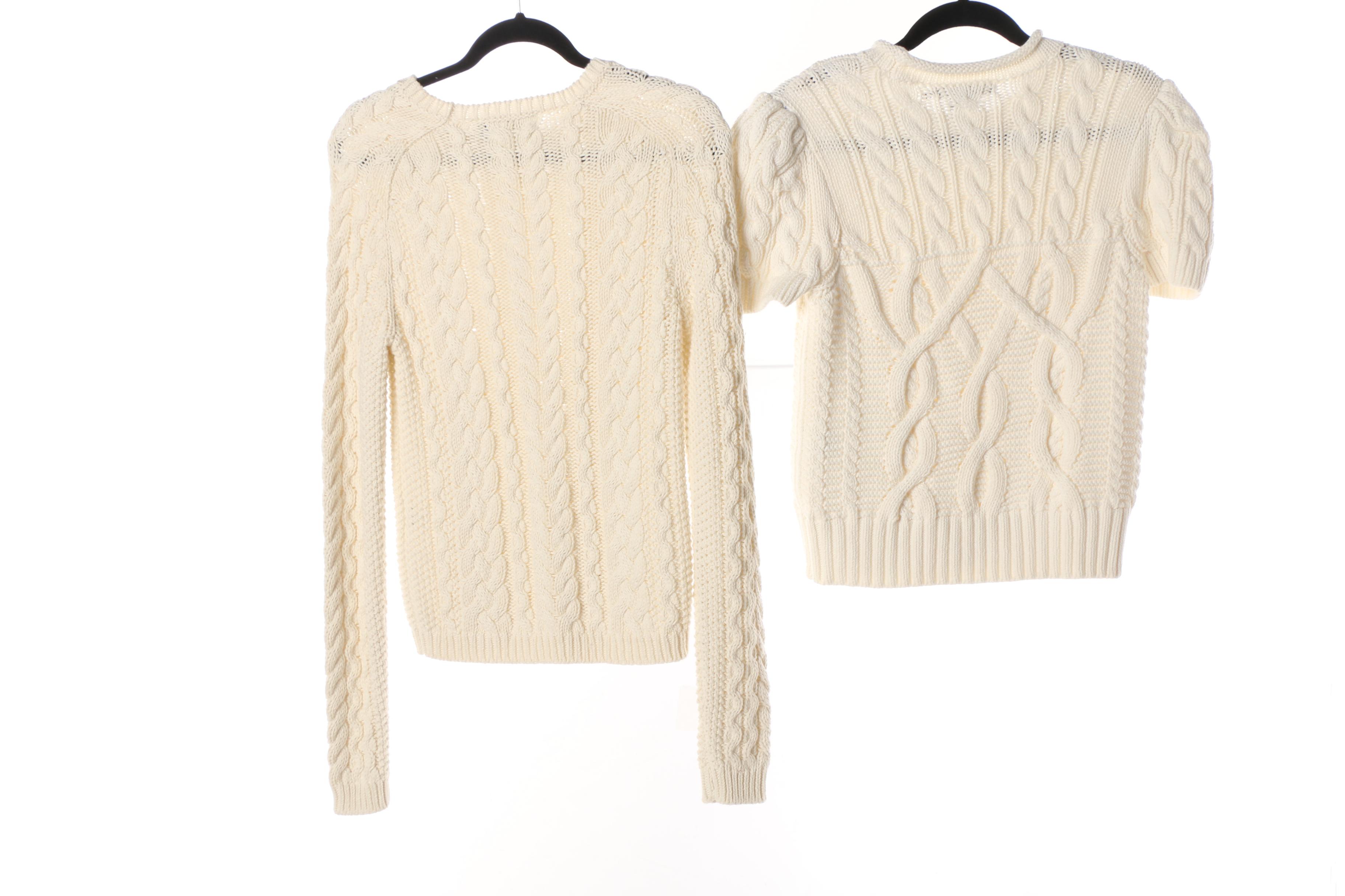Women's Ralph Lauren Brand Cable-Knit and Woven Sweaters
