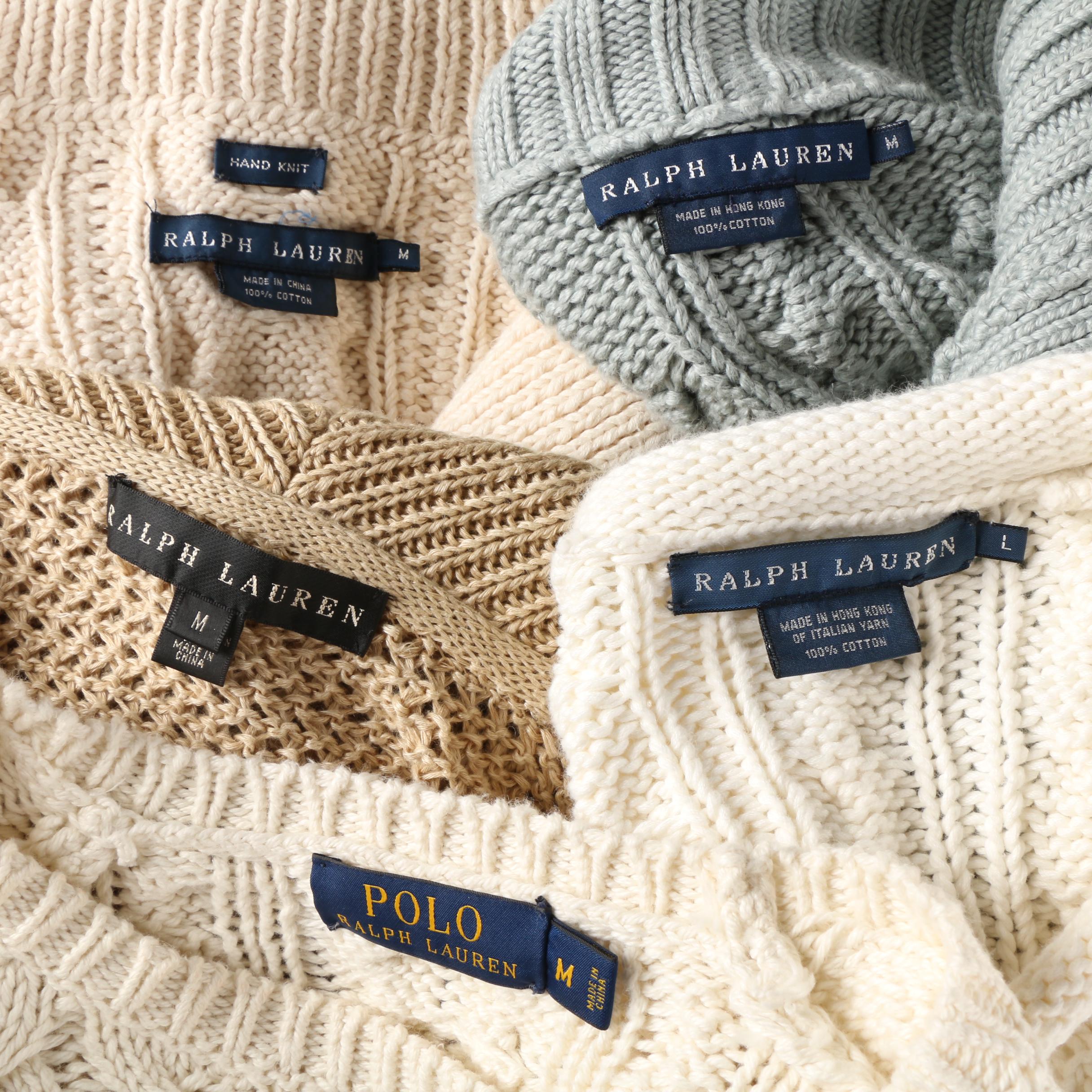 Women's Ralph Lauren Brand Cable-Knit and Woven Sweaters