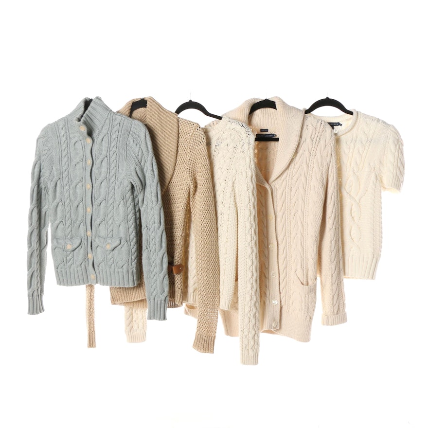 Women's Ralph Lauren Brand Cable-Knit and Woven Sweaters