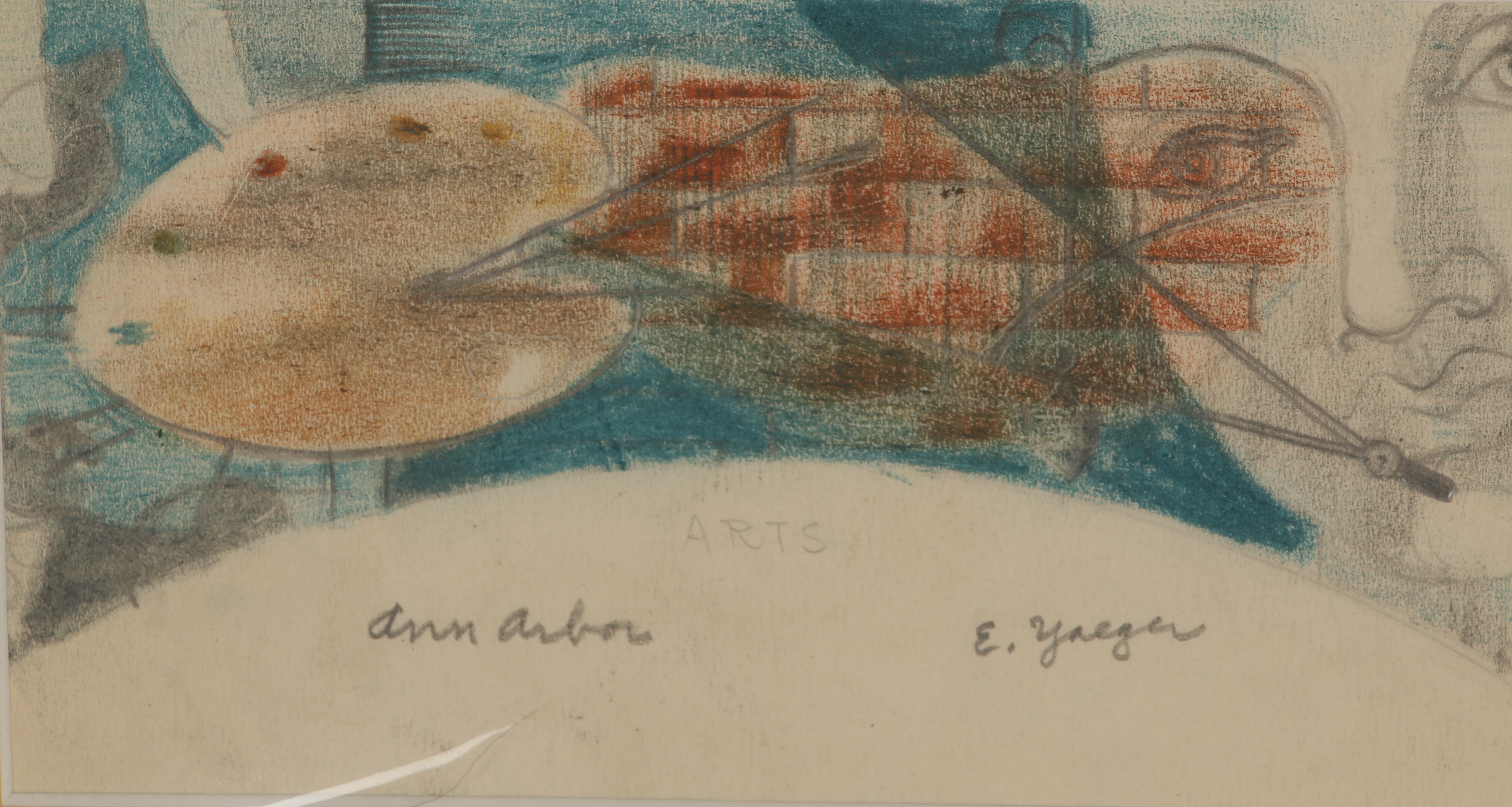 Edgar Yaeger Mixed Media Drawings "Ann Arbor Murals"