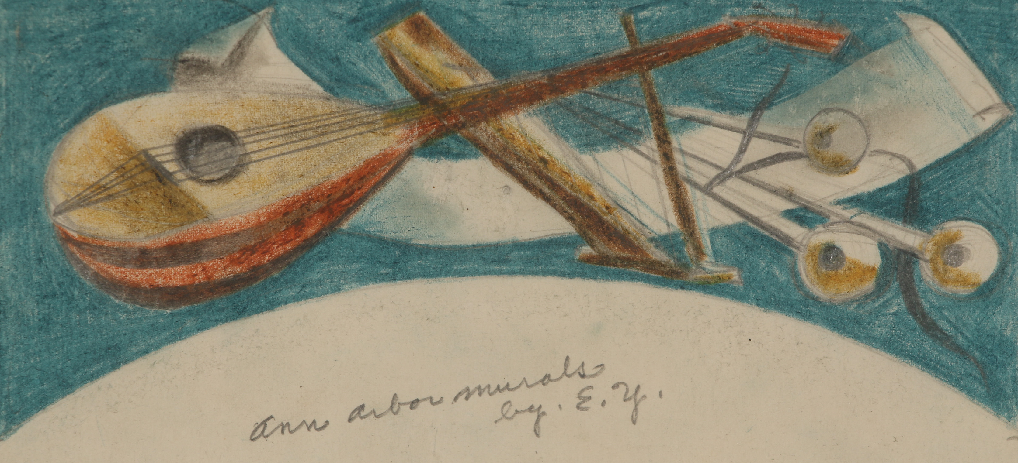 Edgar Yaeger Mixed Media Drawings "Ann Arbor Murals"