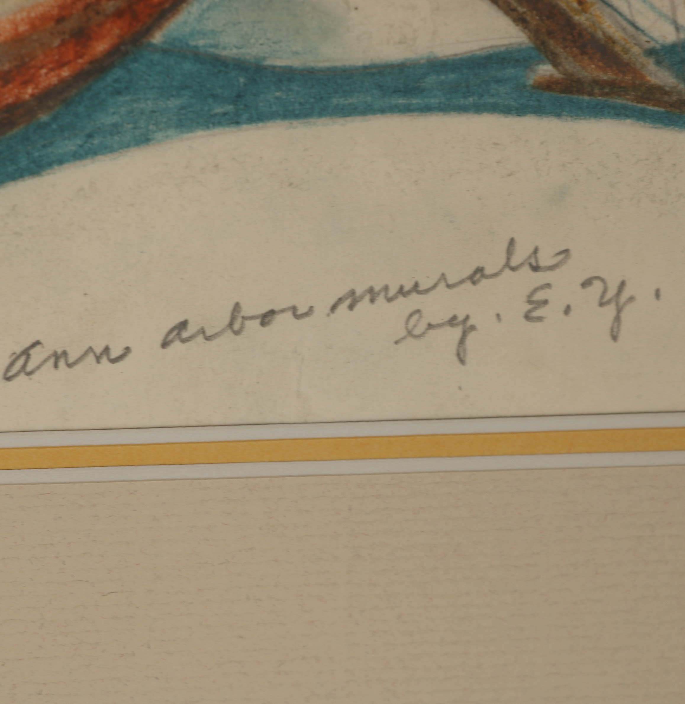 Edgar Yaeger Mixed Media Drawings "Ann Arbor Murals"