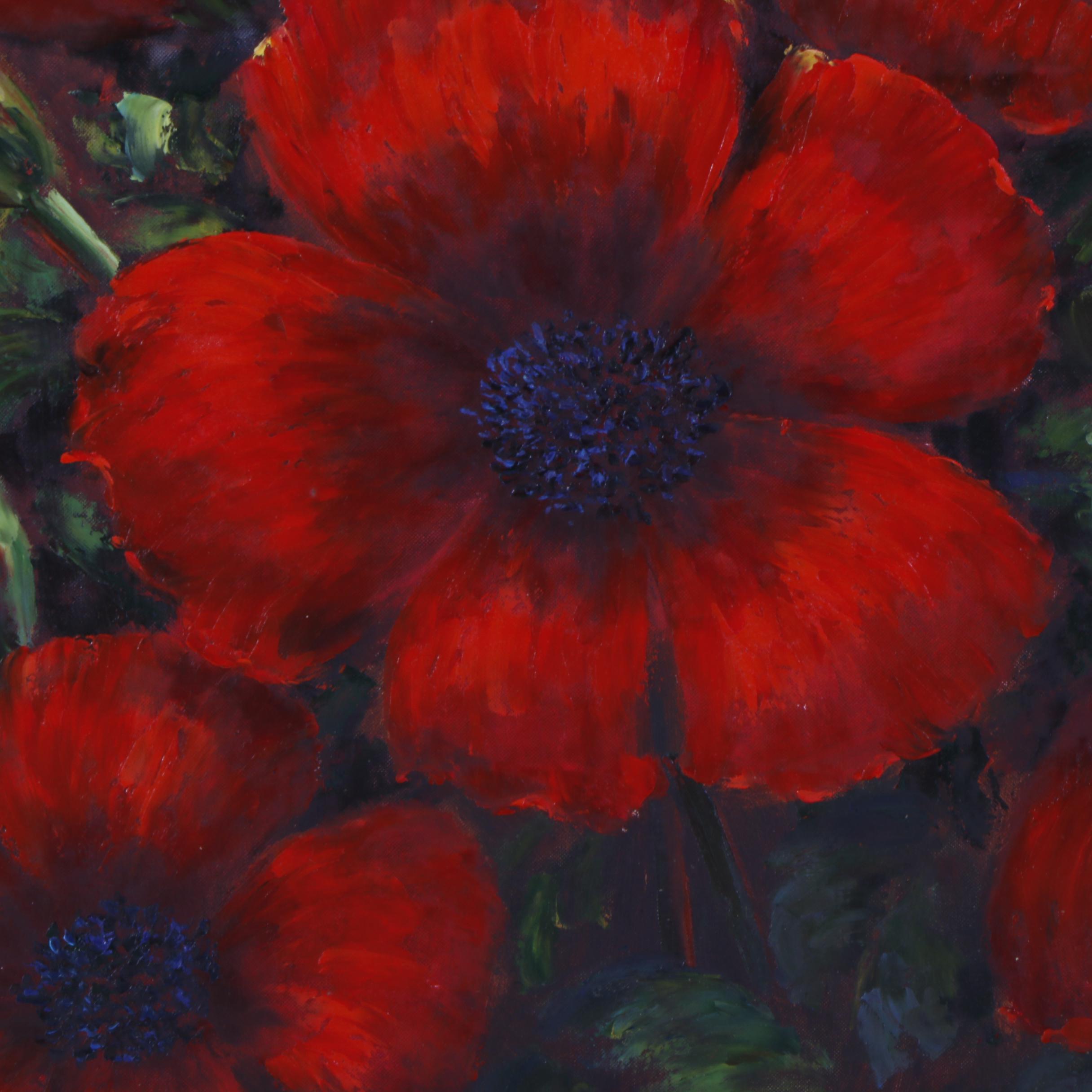 Large Decorative Floral Oil Painting