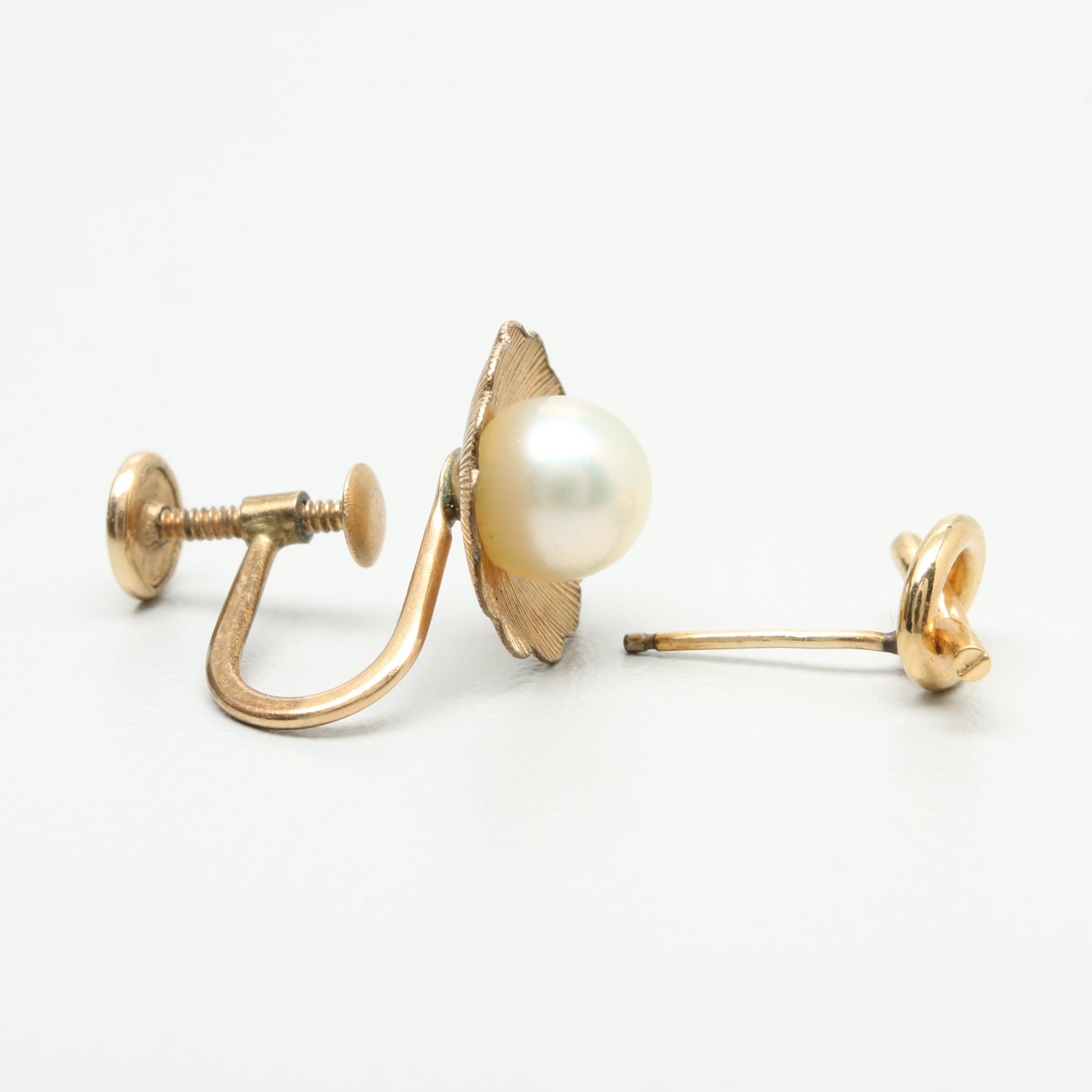 Gold Tone Jewelry Assortment Featuring Cultured Pearl